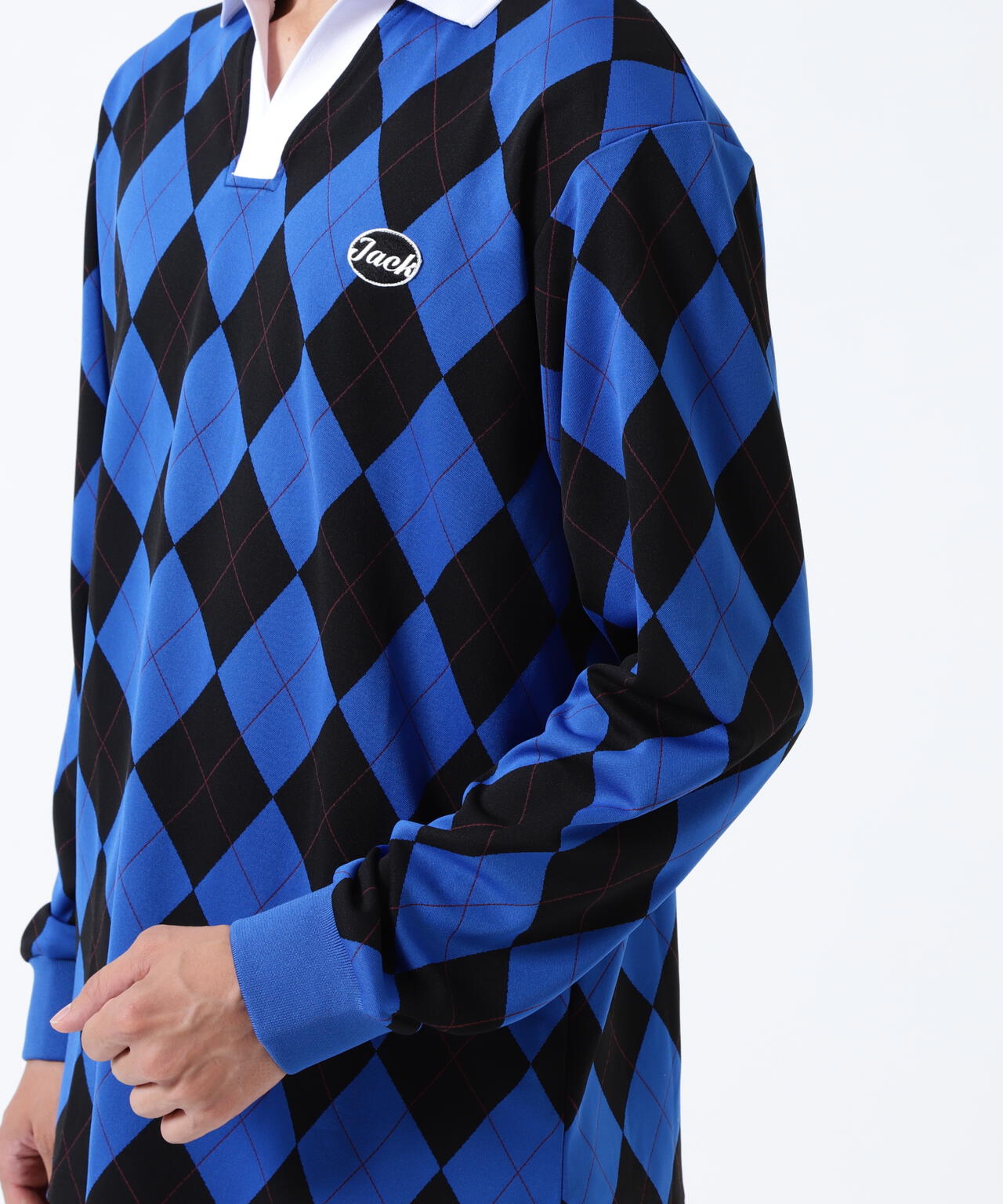 アーガイルジャガード長袖ポロシャツ | Jack Bunny!!（ジャック