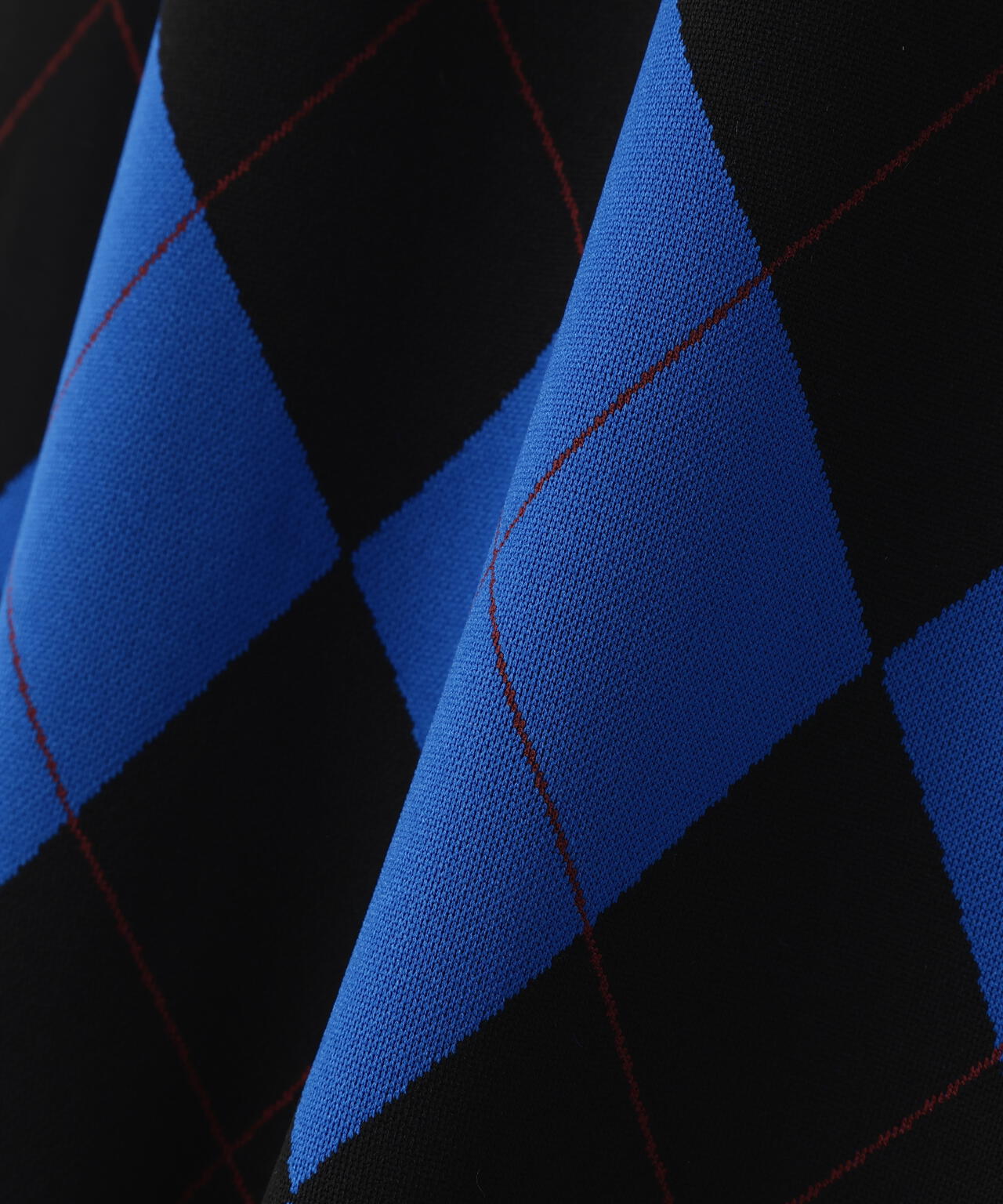 アーガイルジャガード長袖ポロシャツ