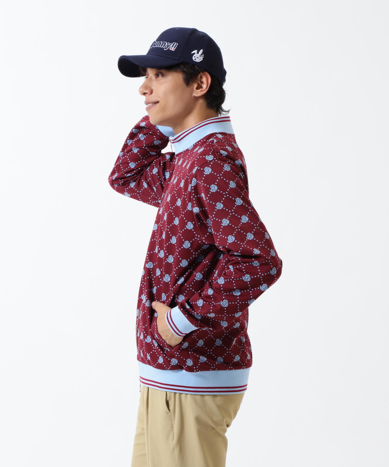 ロゴ モノグラムジャガードブルゾン | Jack Bunny!!（ジャックバニー