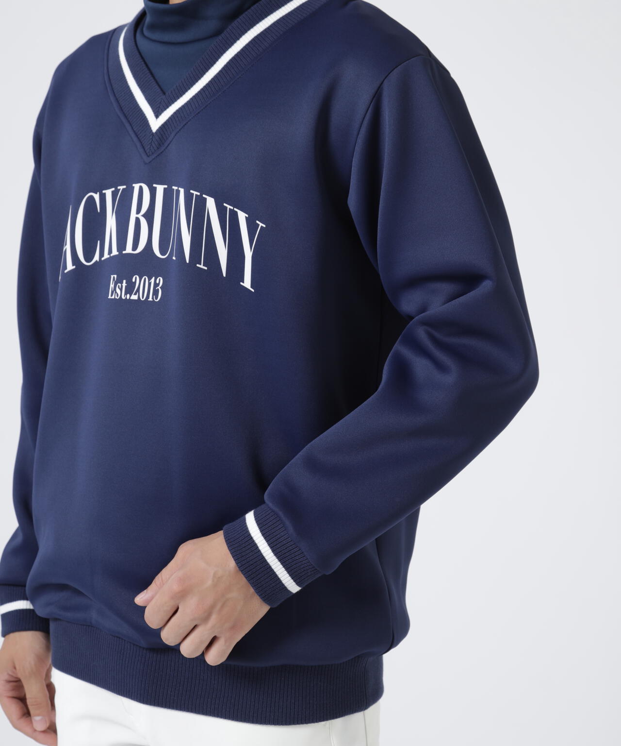 PEダンボール天竺 長袖Vネックスウェット