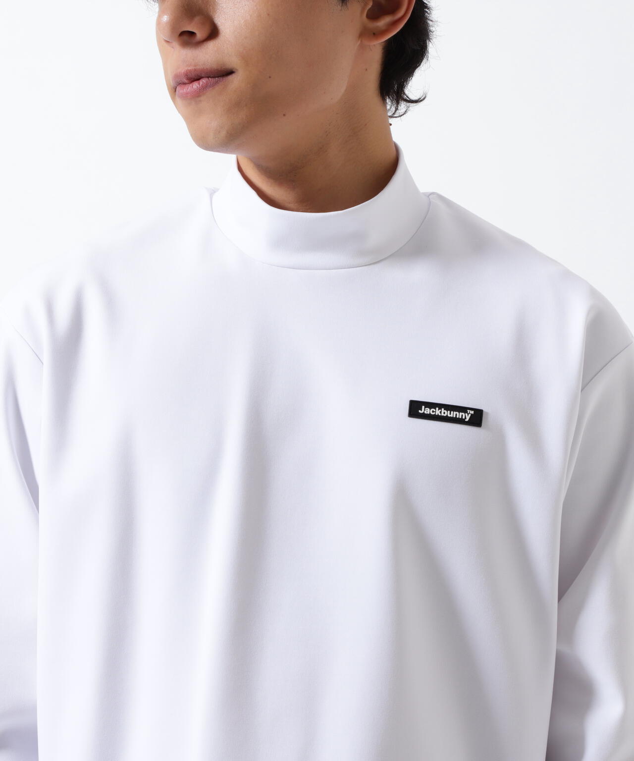 ストレッチ天竺長袖ハイネックカットソー