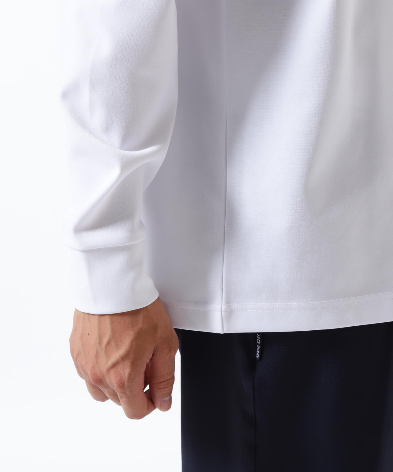 ストレッチ天竺長袖ハイネックカットソー