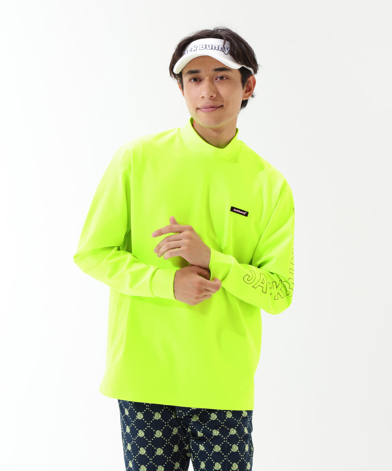 ストレッチ天竺長袖ハイネックカットソー