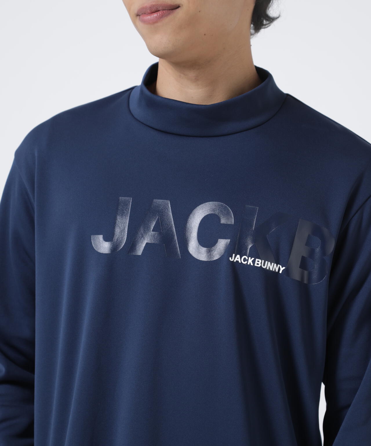 Jack Bunny!!モックネックシャツ セール】【Jack Bunny!!】A/R天竺長袖モックネックカットソー（Tシャツ