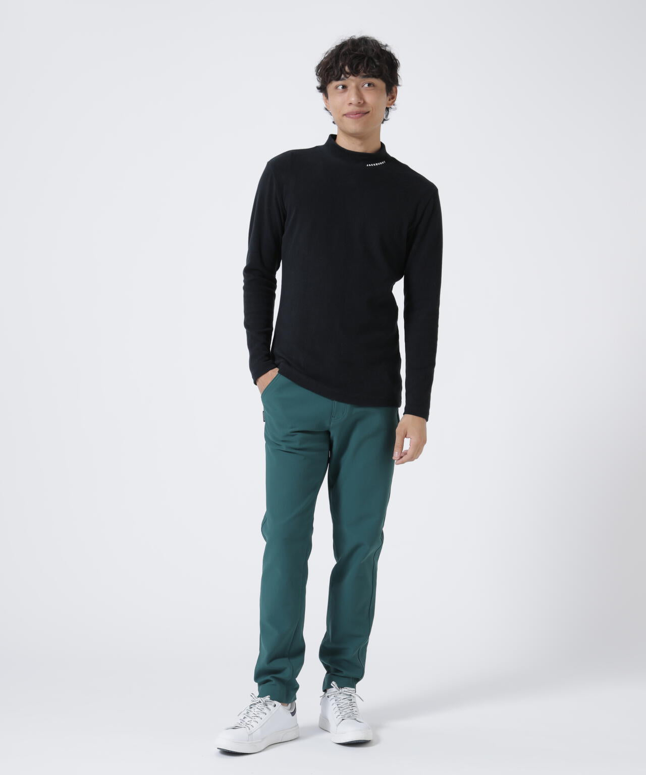 A/R天竺長袖モックネックカットソー