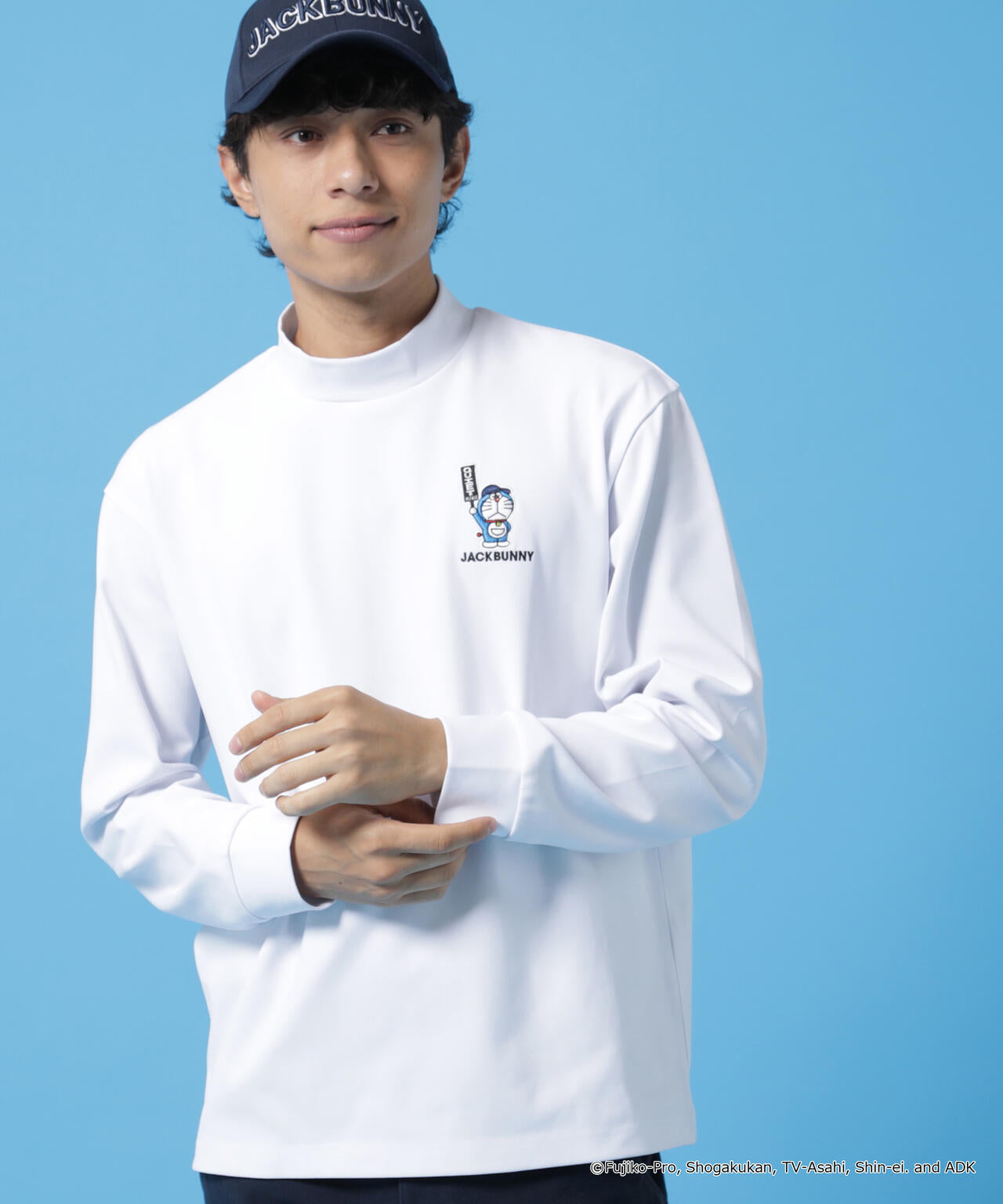 【ドラえもん】PE天竺長袖モックネックカットソー