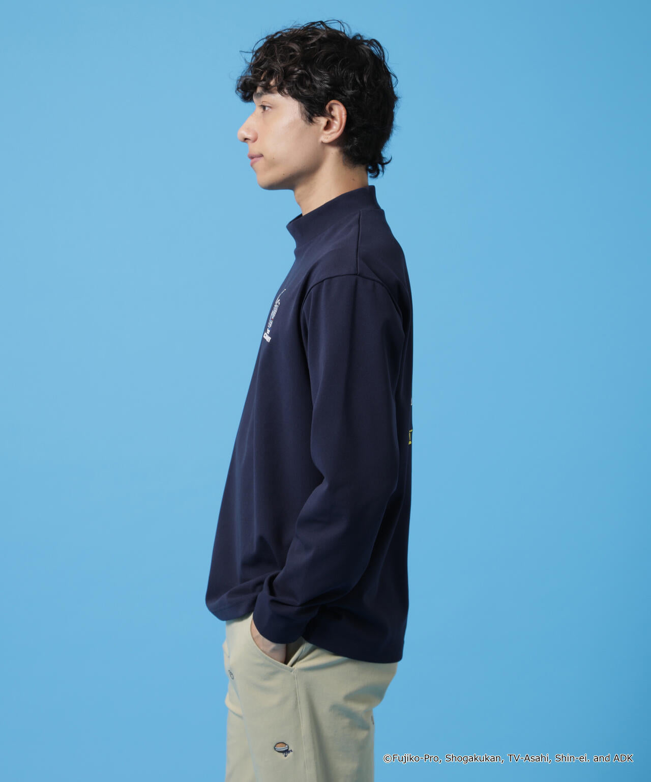 【ドラえもん】PE天竺長袖モックネックカットソー