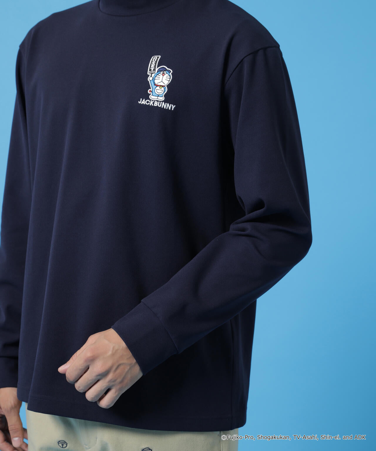 【ドラえもん】PE天竺長袖モックネックカットソー