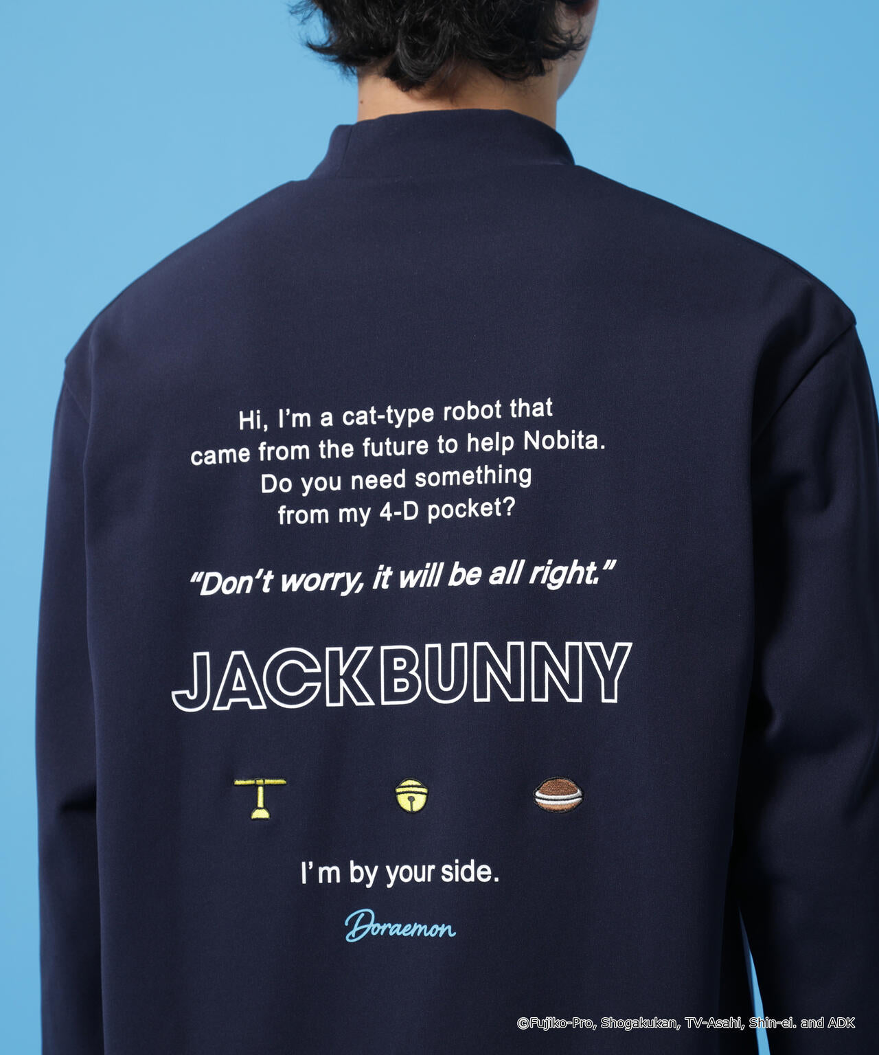 【ドラえもん】PE天竺長袖モックネックカットソー