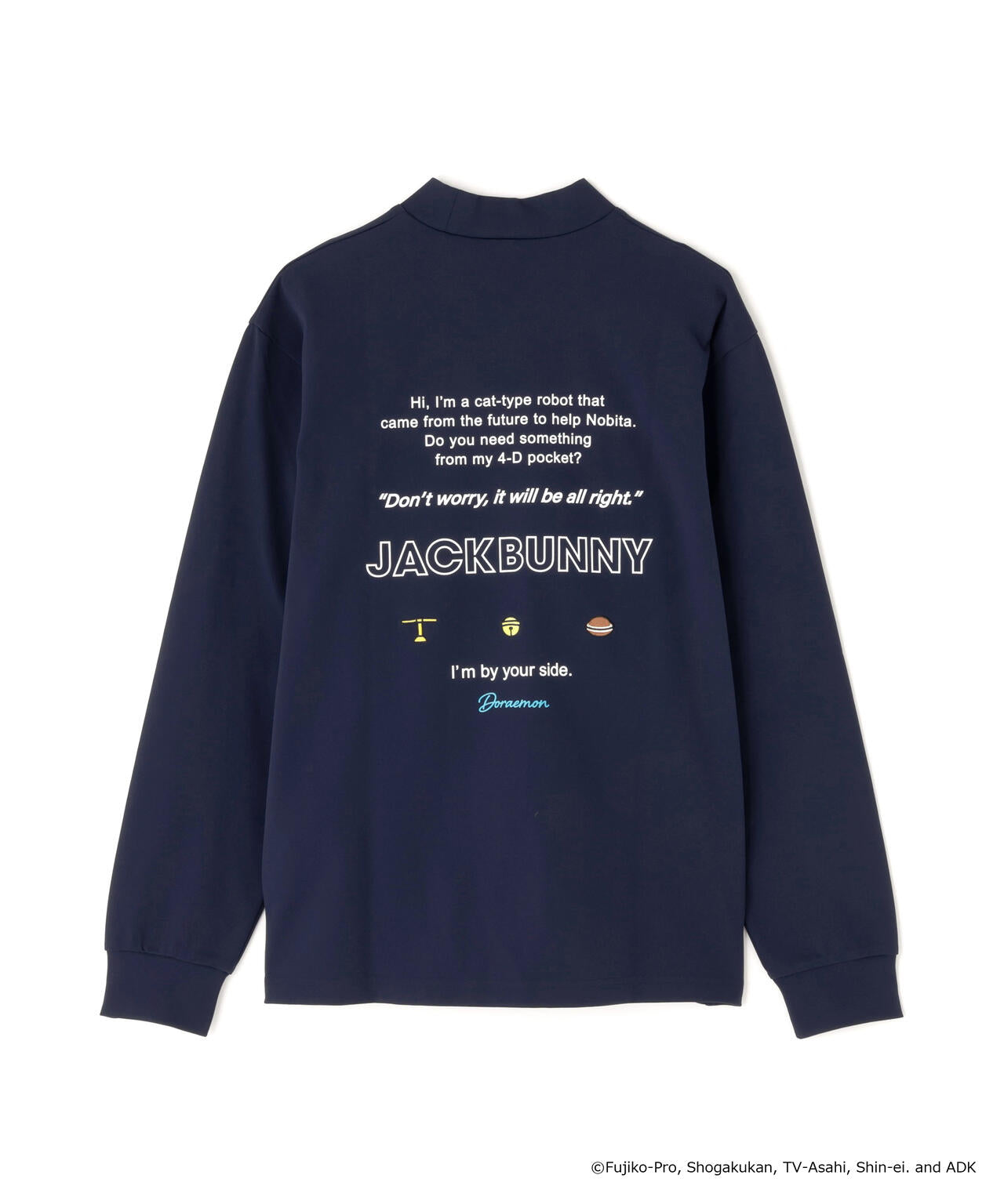 【ドラえもん】PE天竺長袖モックネックカットソー