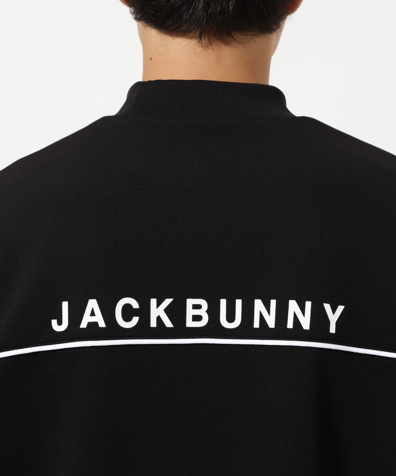 天竺ポンチ五分袖モックネック