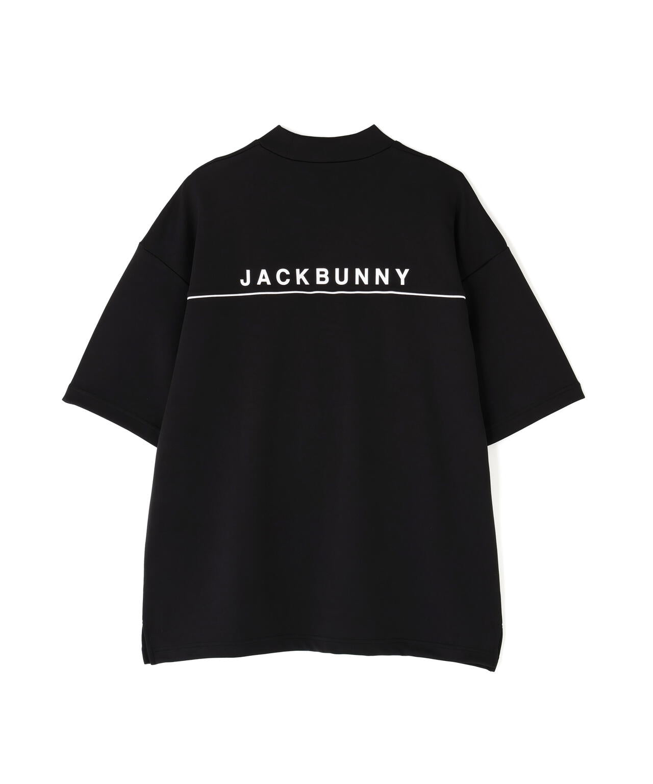 天竺ポンチ五分袖モックネック