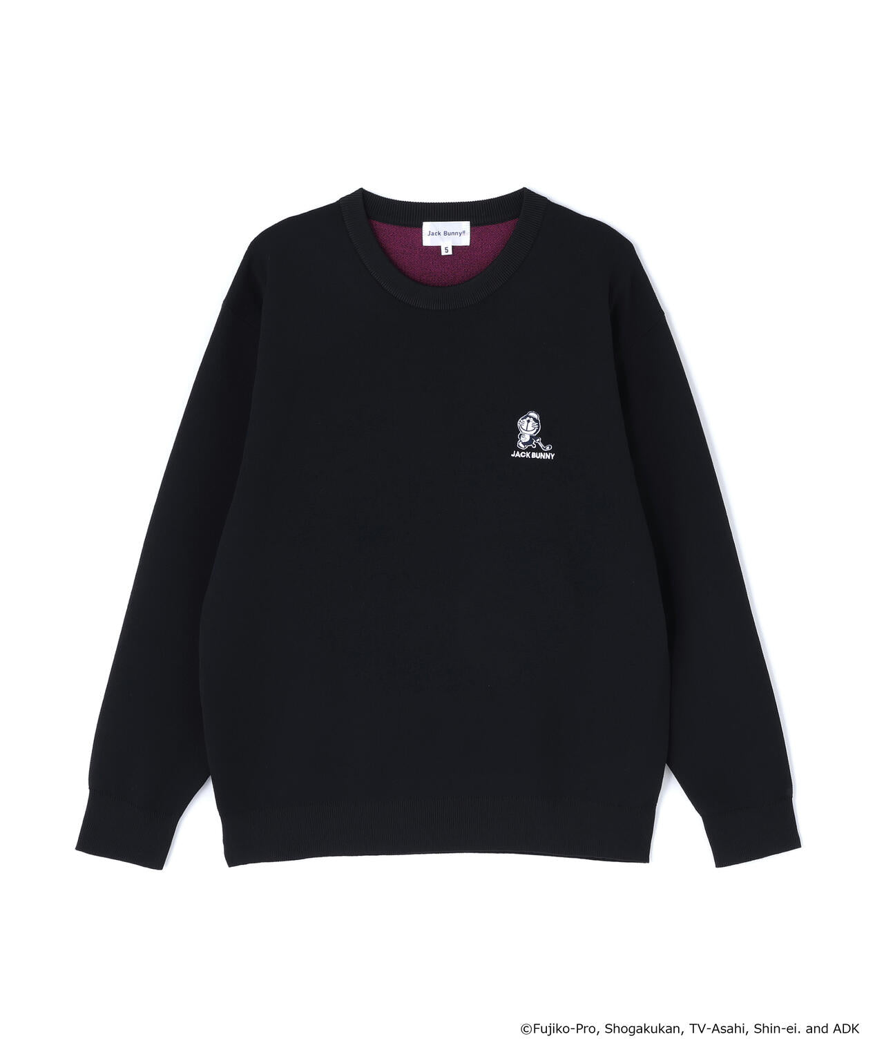 Jack Bunny!!/ジャックバニー クルーセーター【ブラック/６】美品！ Jack Bunny!! ジャックバニー Amossa 天竺ジャカードインターシャ