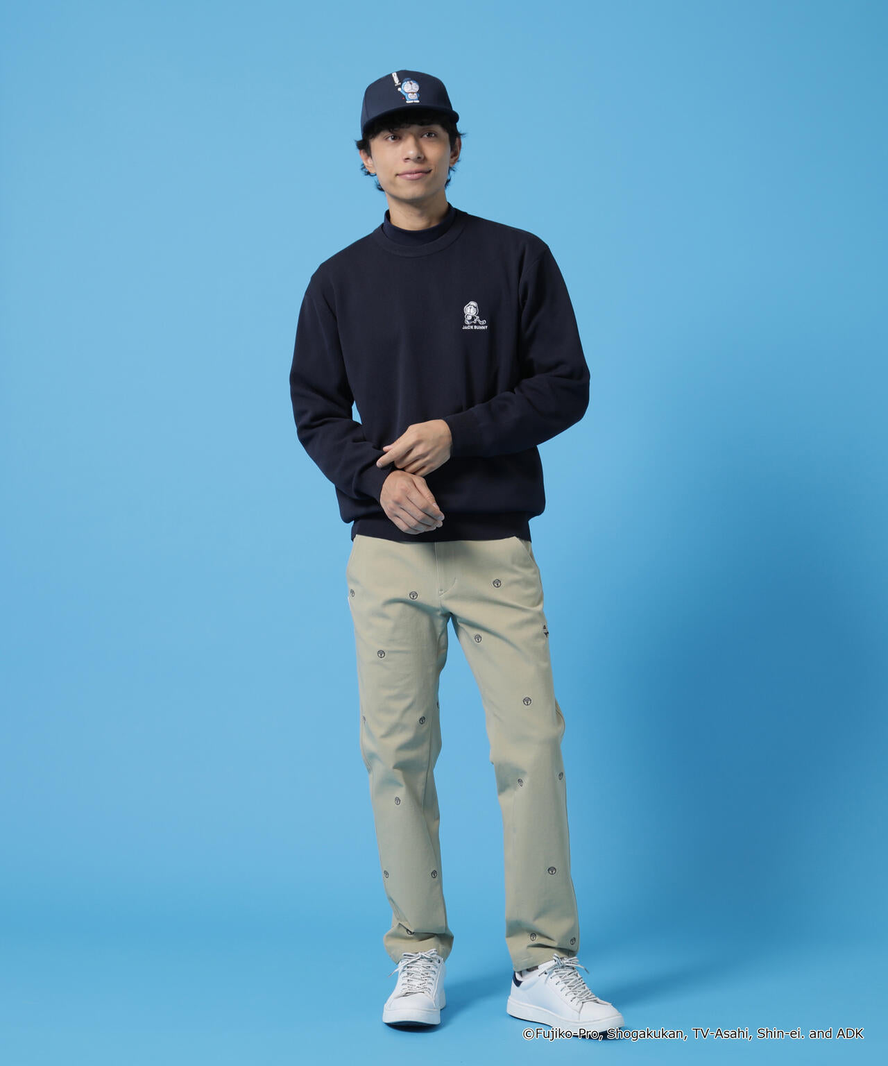 【ドラえもん】ダブルジャガードクルーネックニットプルオーバー