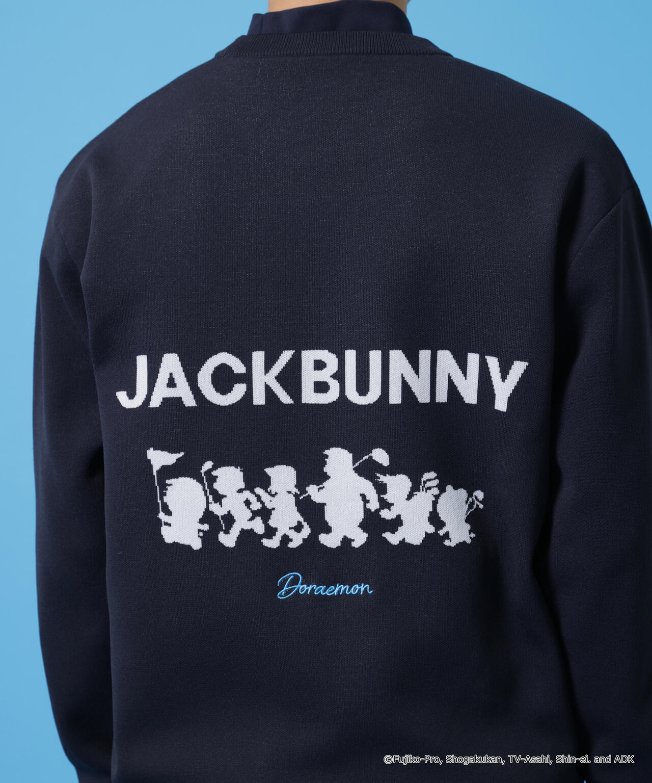 Jack Bunny!! ジャックバニー　ドラえもん クルーネックセーター ドラえもん】ダブルジャガードクルーネックニットプルオーバー | Jack