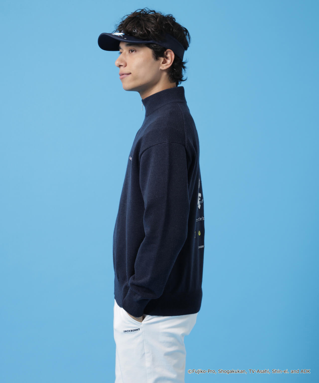 ジャーニー✕2 ドラえもん】ダブルジャガードハーフジップニットプルオーバー