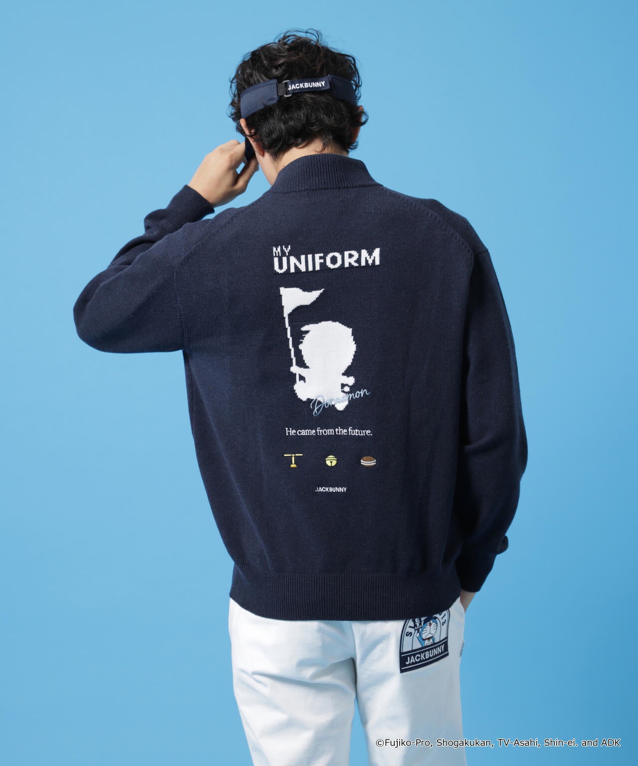 【ドラえもん】ダブルジャガードハーフジップニットプルオーバー