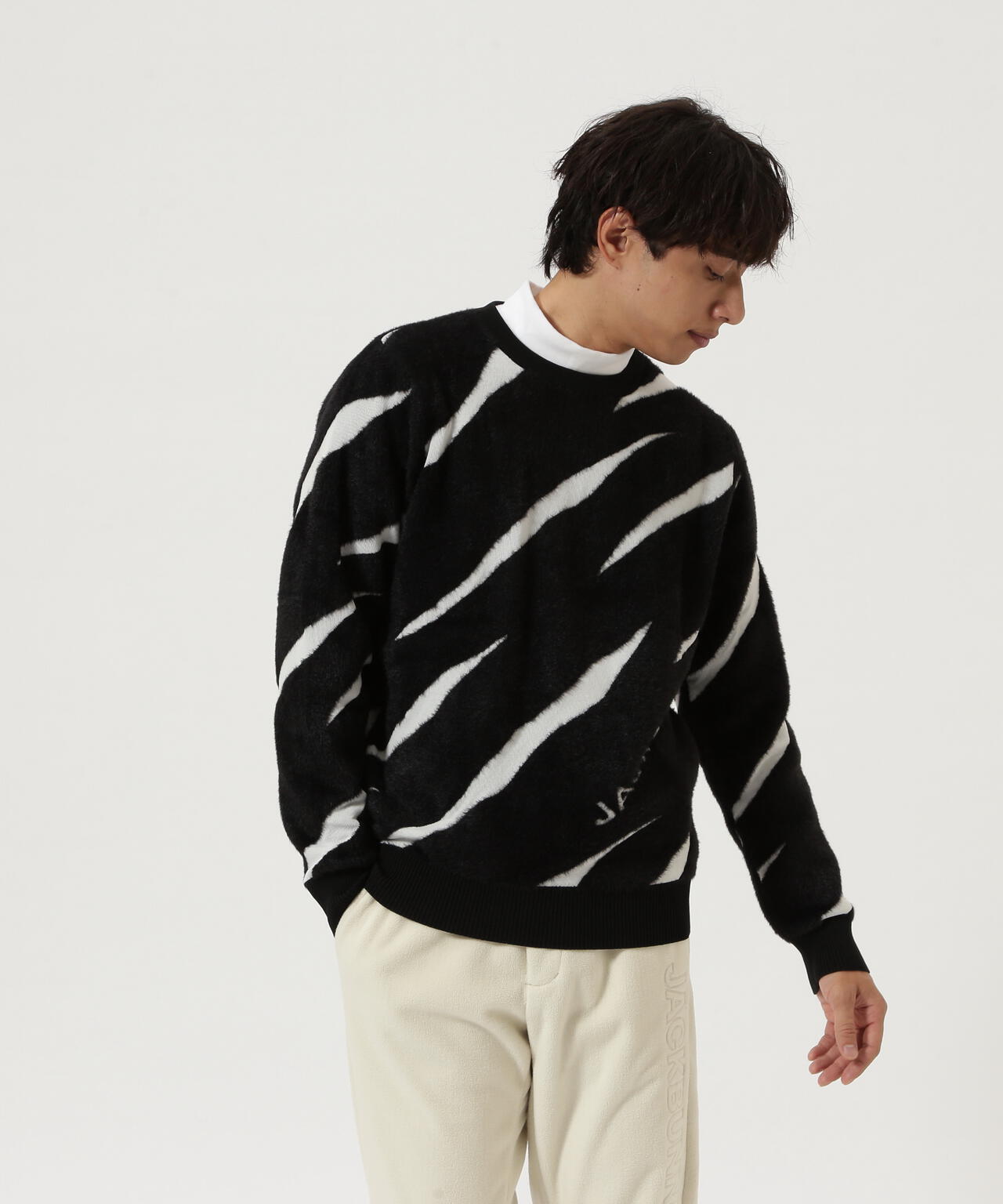 12Gダブルジャガードクルーネックニットプルオーバー | Jack Bunny