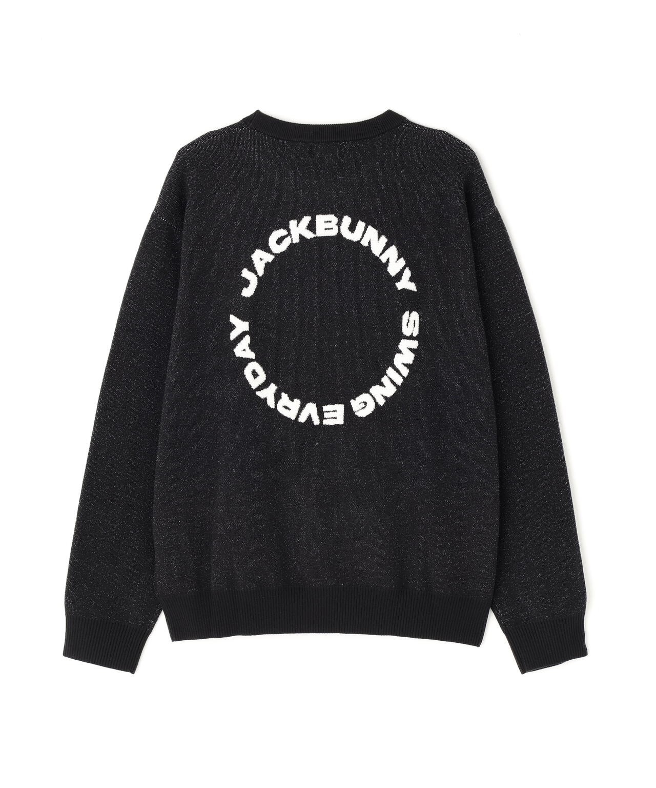 ★新品★Jack Bunny!!　ジャガードクールネックセーター　サイズ　4 佐久間朱莉プロコラボカラーあり】12Gダブルジャガードクルーネック