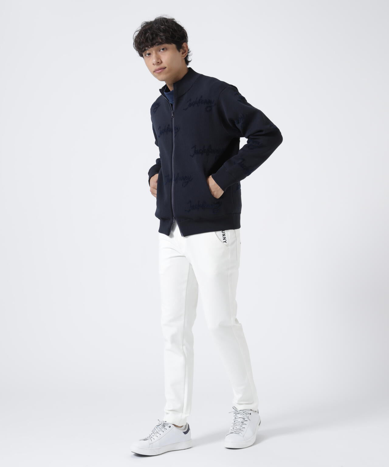 ■美品 Jack Bunny 2024SS 表裏鹿の子ジップアップニットパーカー Jack Bunny!!（ジャックバニー）の「【Jack Bunny!!】表裏カノコ