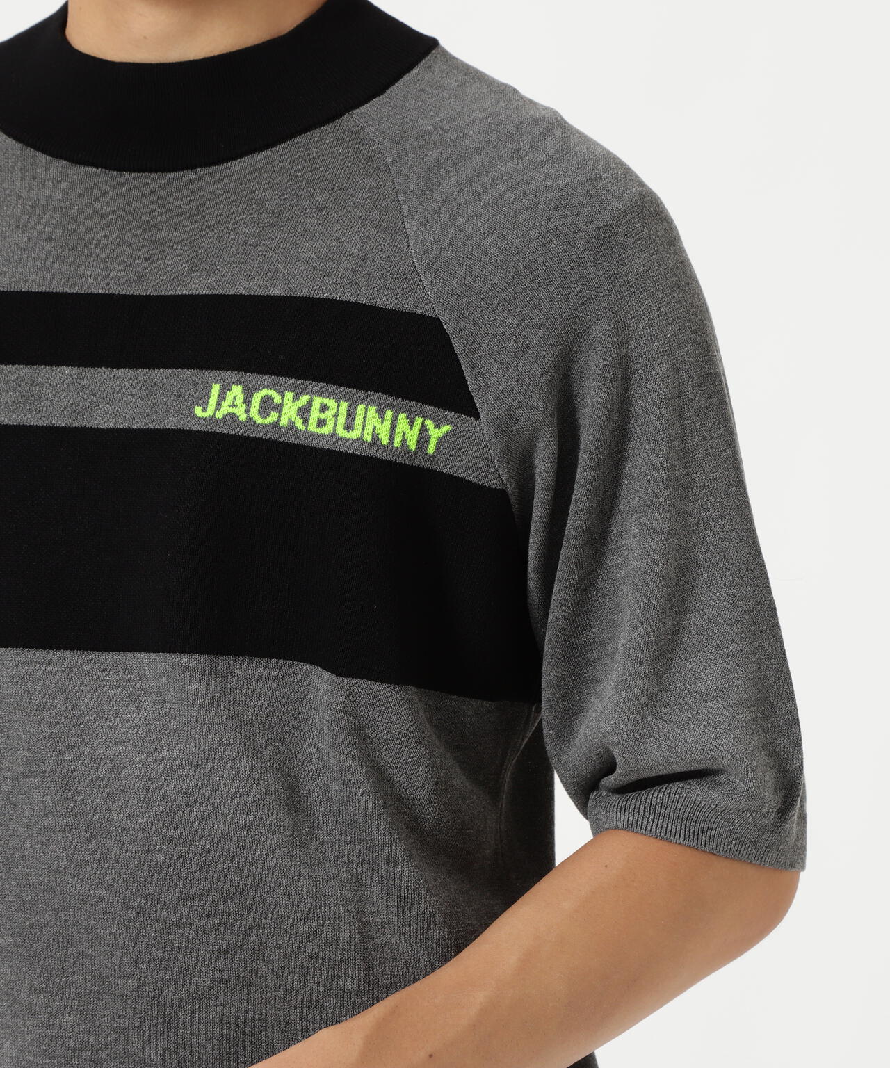 半袖モックネックニットプルオーバー