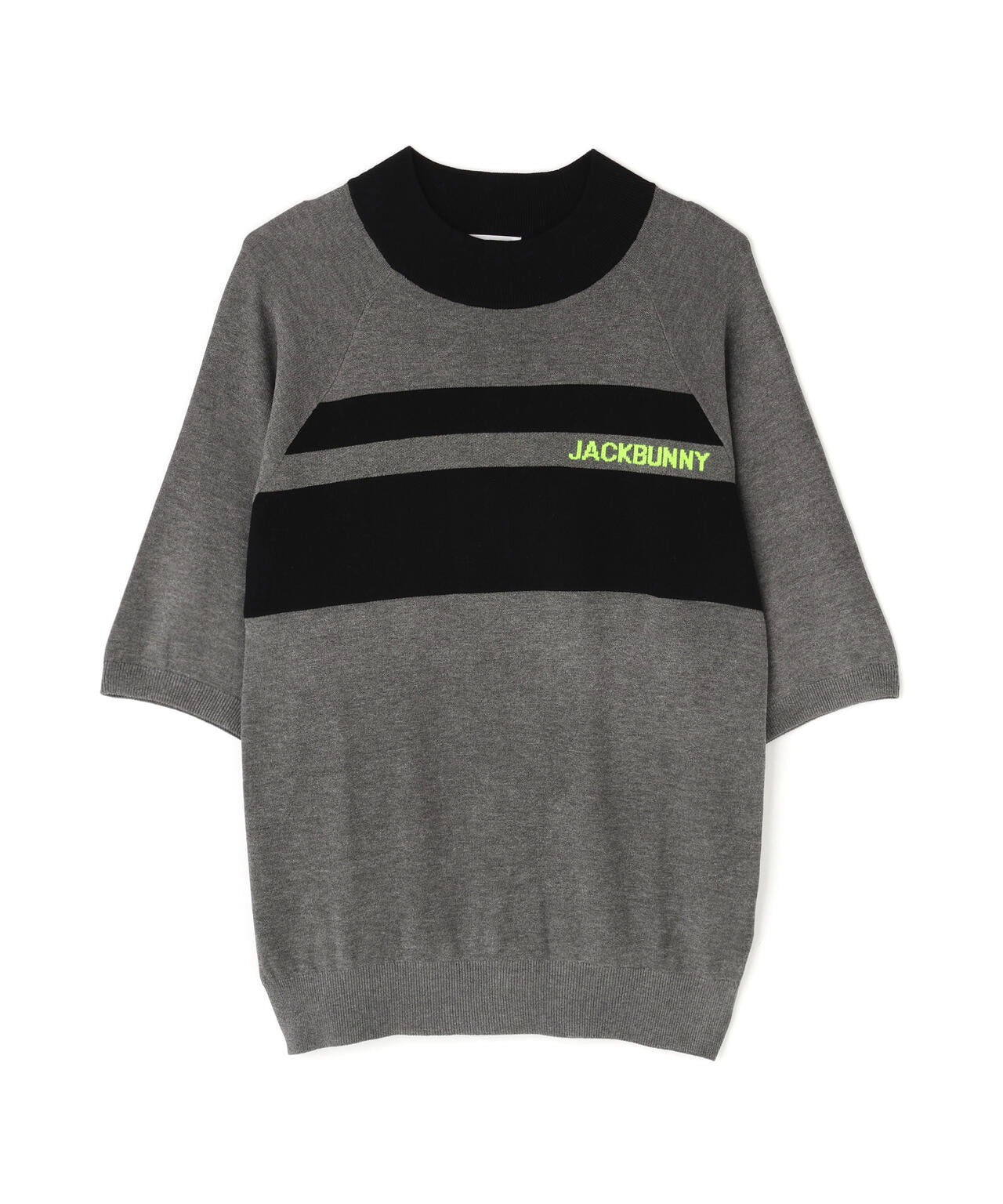 半袖モックネックニットプルオーバー