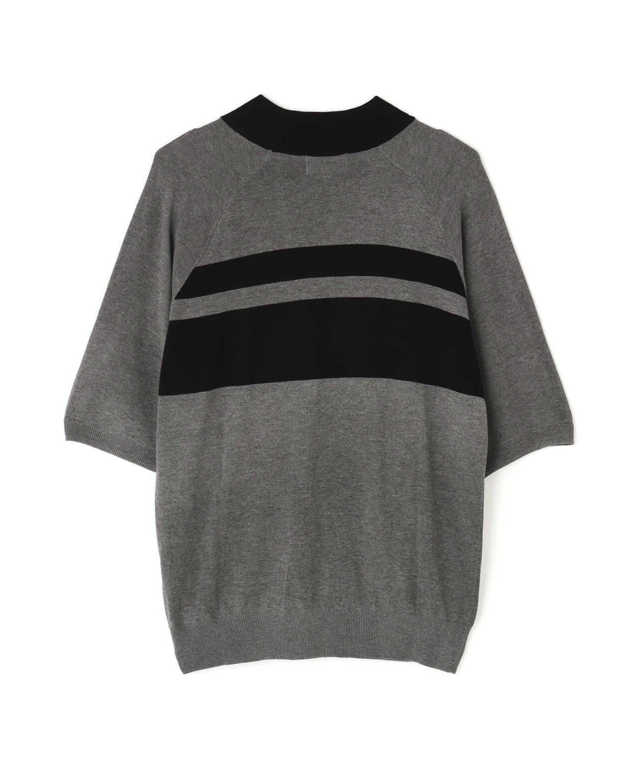 半袖モックネックニットプルオーバー