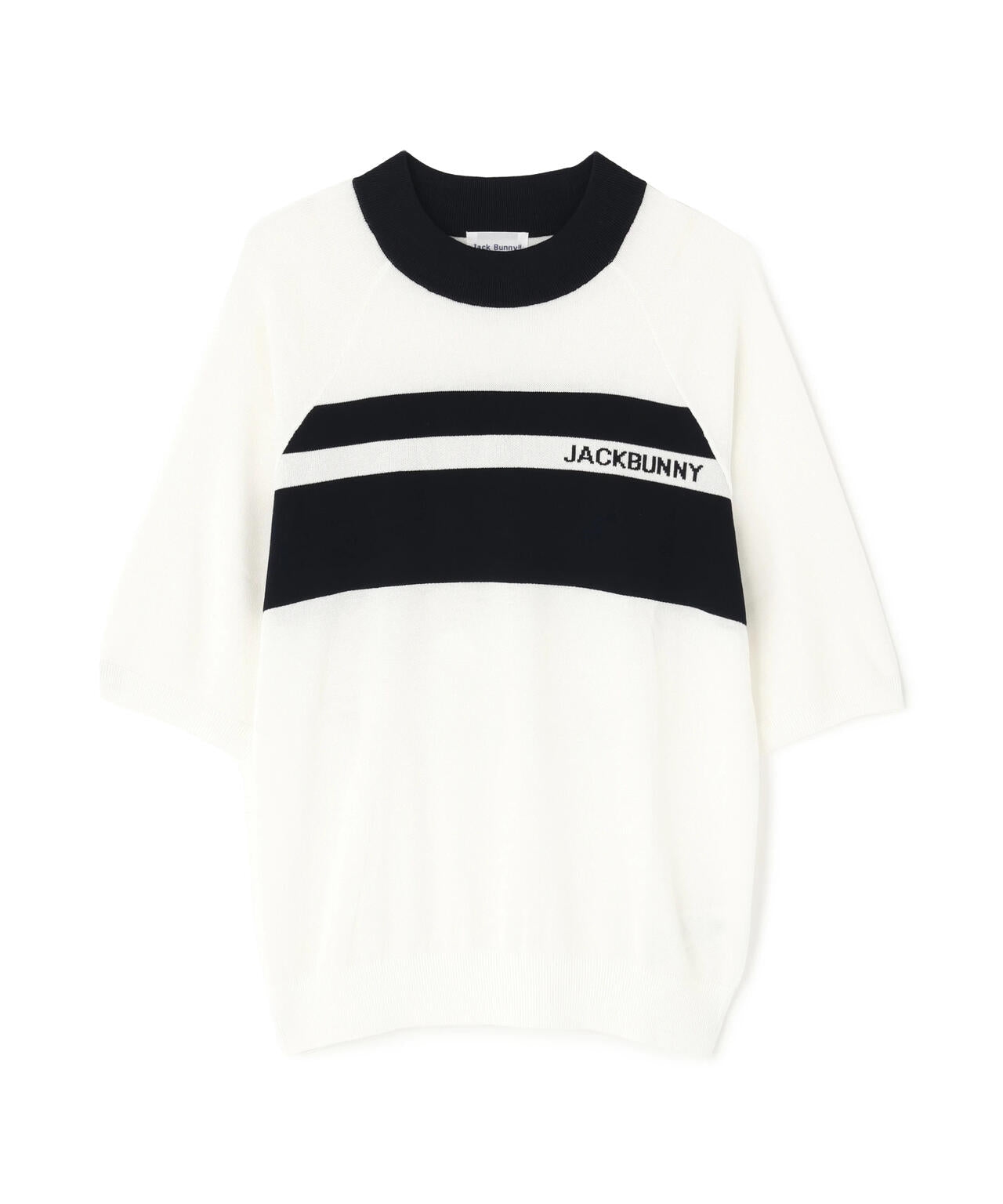 半袖モックネックニットプルオーバー