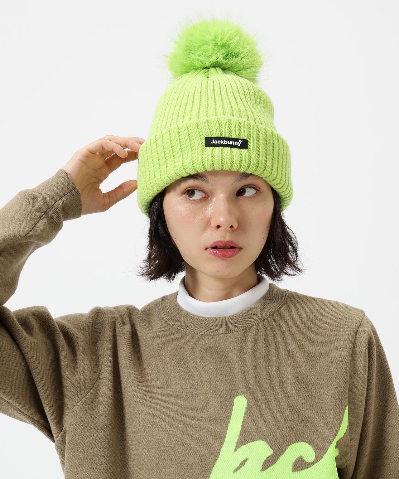 ファー大梵天付ニットキャップ (UNISEX) | Jack Bunny!!（ジャック