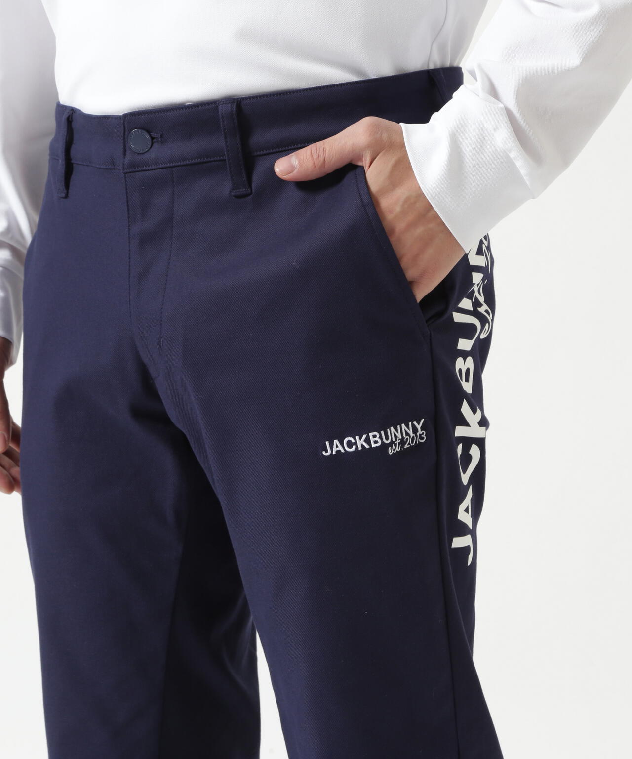 新品 パーリーゲイツ ジャックバニー ストレッチツイルロングパンツ(6)LL/紺 ストレッチツイルロングパンツ | Jack Bunny!!（ジャックバニー