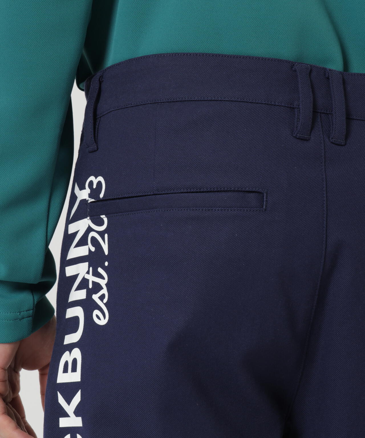 Jack Bunny!!】ストレッチツイルプリント パンツ サイズ6 ネイビー