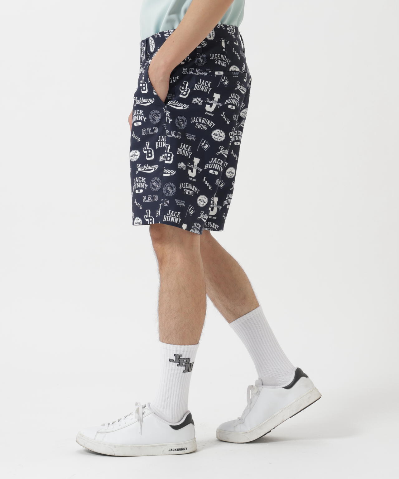 PEストレッチロゴプリントショートパンツ
