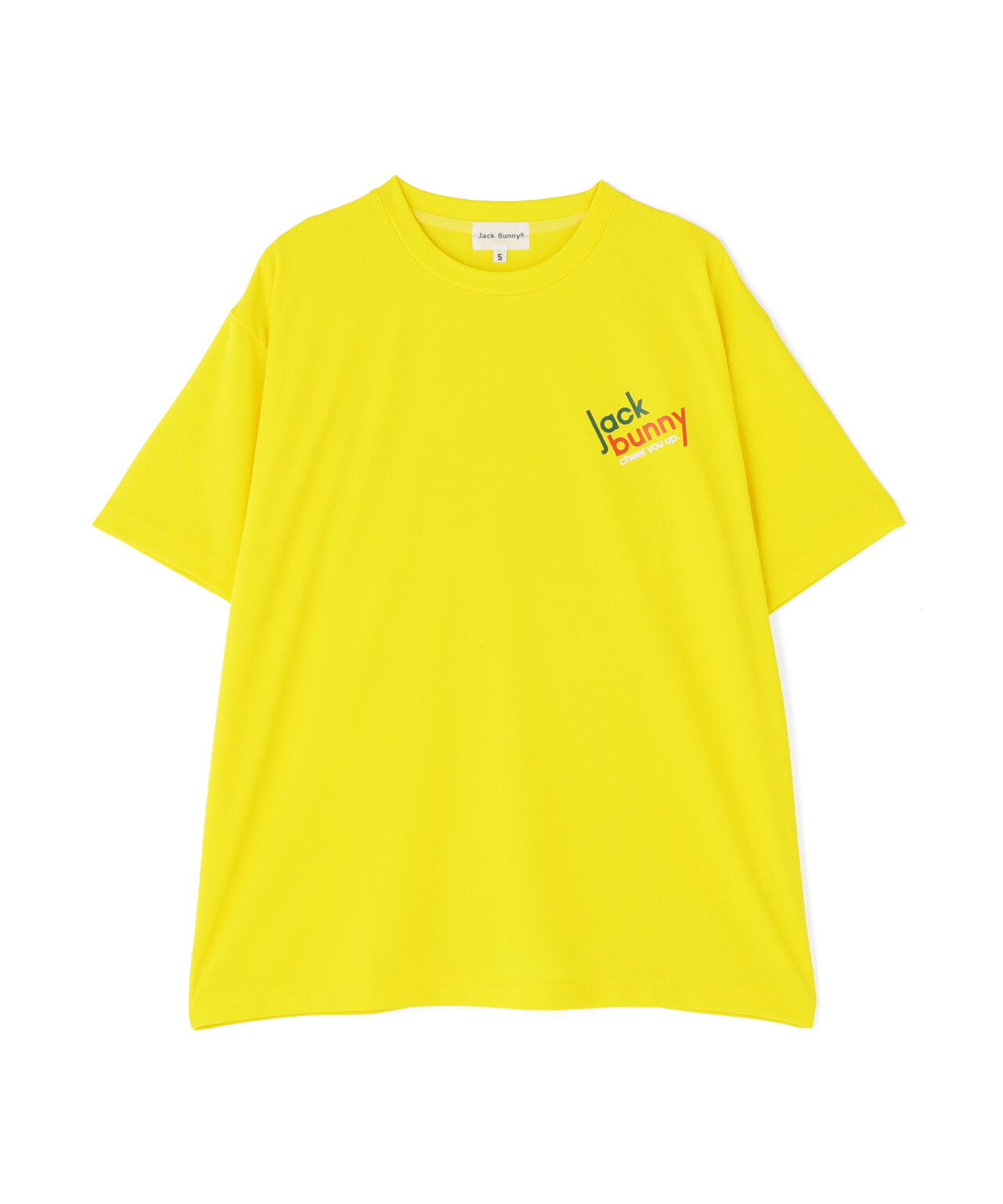 Jack Bunny! 淡い黄色 シャツ サイズ2 PEバックメッシュプリントTシャツ | Jack Bunny!!（ジャックバニー
