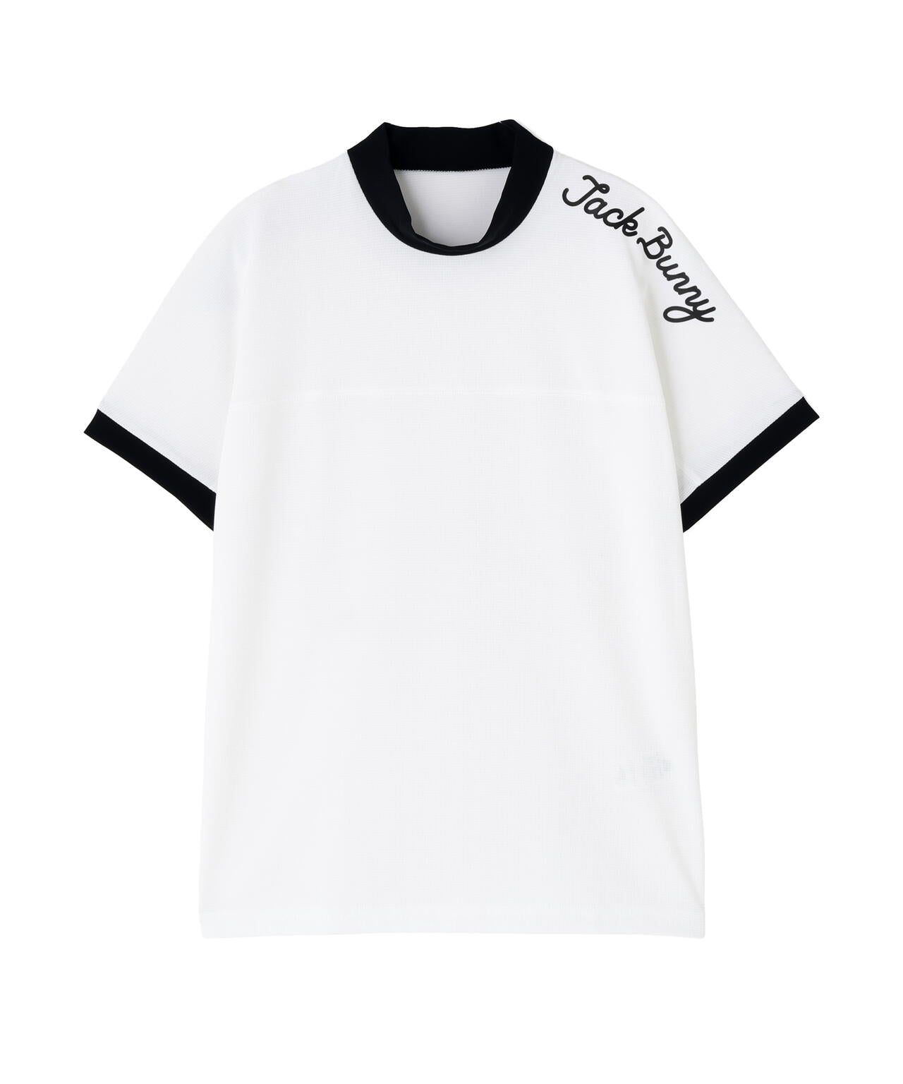 モックネックポケット付きシャツ（黒・白） レイブロックドライワッフル半袖モックネックカットソー | Jack Bunny