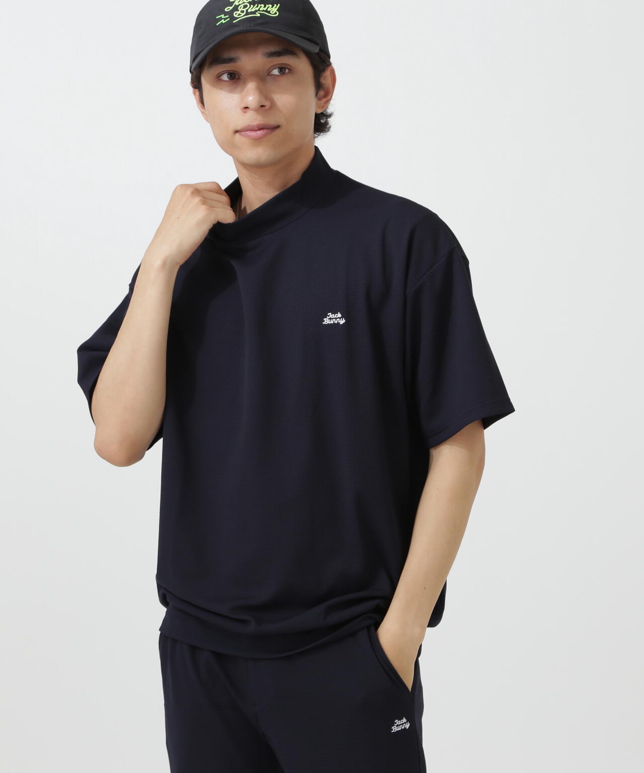 Jack Bunny!!／ジャックバニー　半袖 モックネック サイズ5 RAYBLOCKドライワッフル半袖モックネックカットソー | Jack Bunny