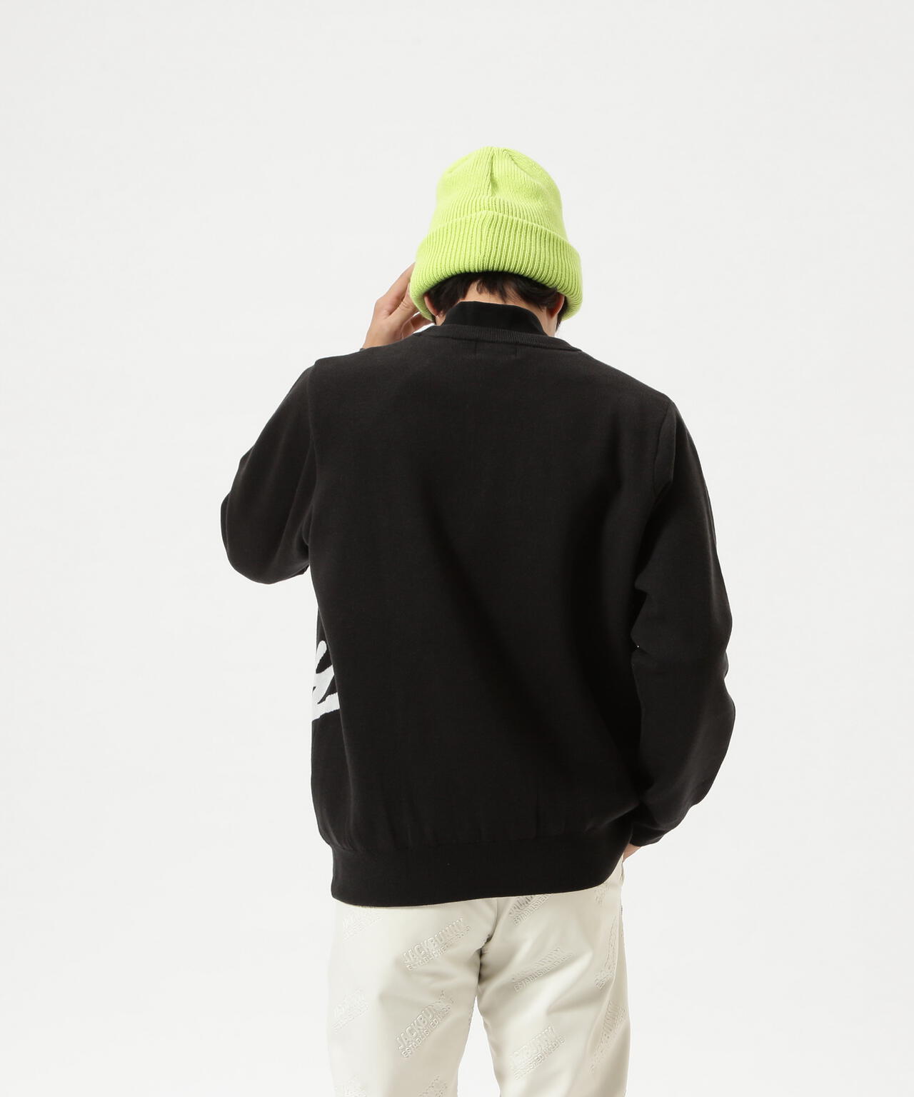 ジャックバニー　防風　ニットブルゾン 防風裏地付きクルーネックニットプルオーバー | Jack Bunny