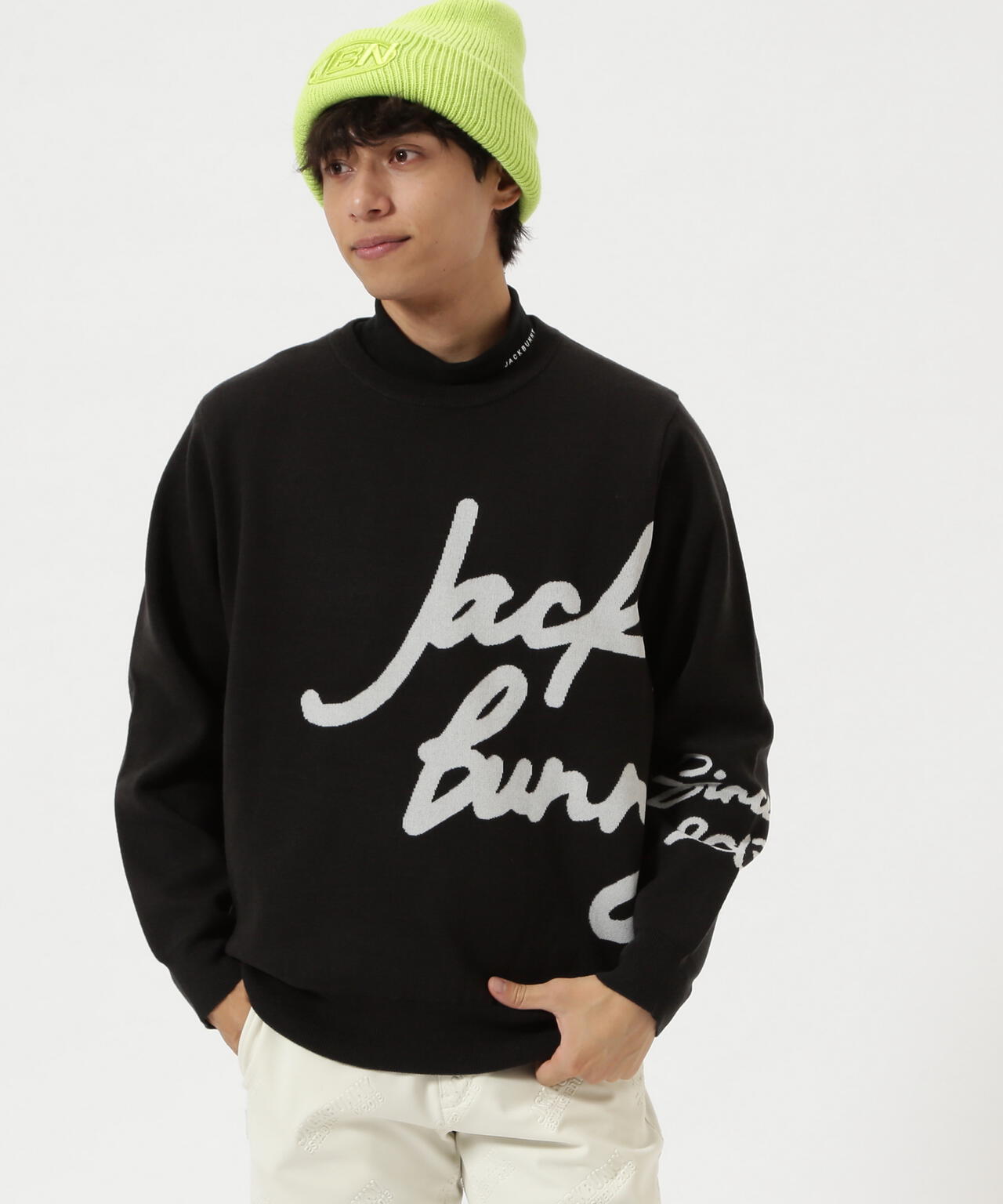 防風裏地付きクルーネックニットプルオーバー | Jack Bunny