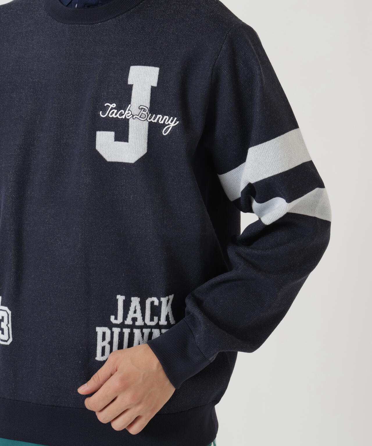 カレッジロゴジャガードクルーネックニットプルオーバー | Jack Bunny