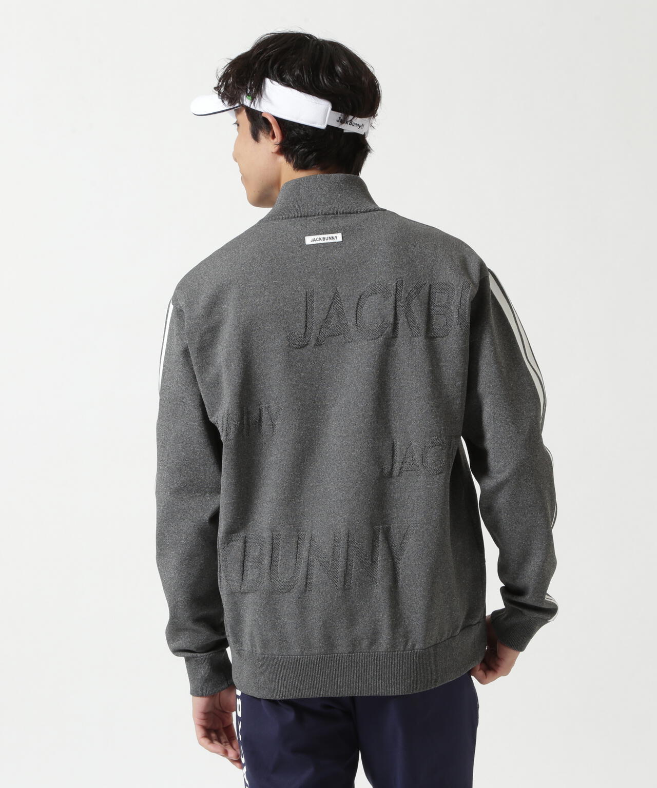 【一部店舗&公式オンライン限定】イージーケアPEロゴカノコハーフジップニットブルゾン