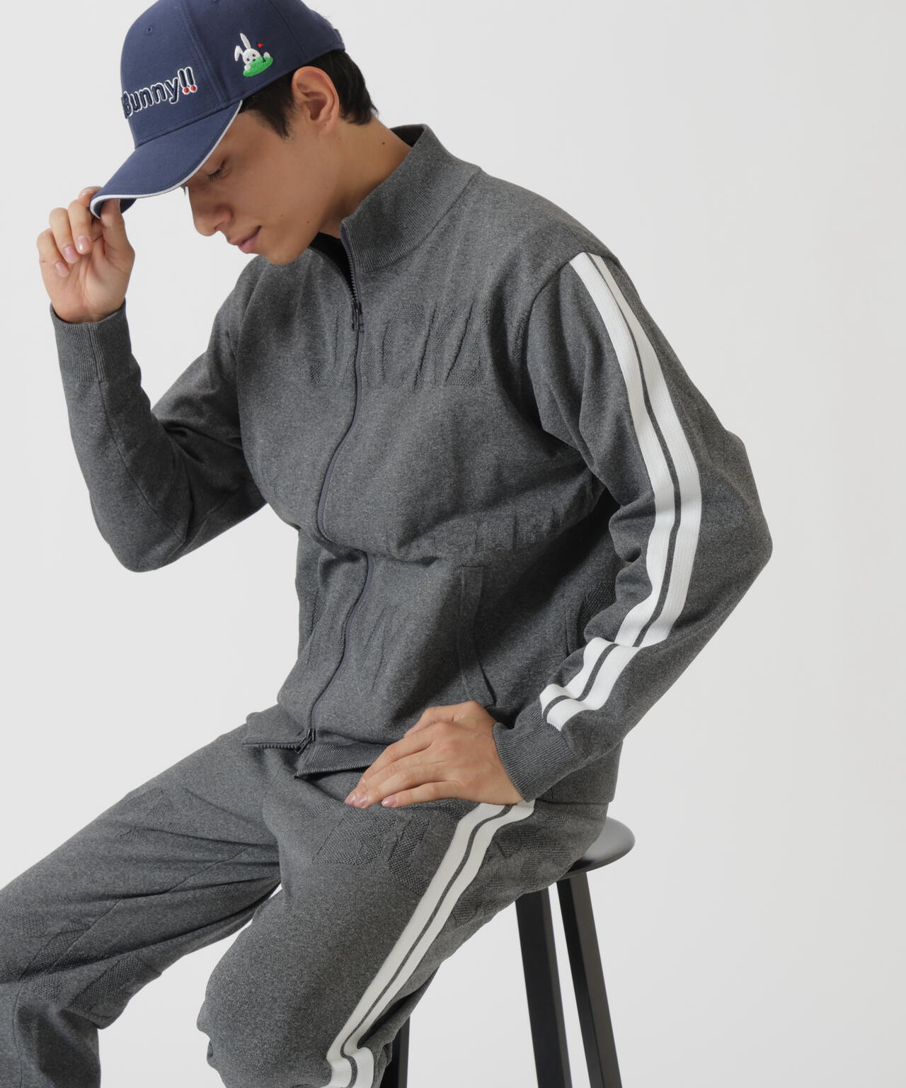 イージーケアPEロゴカノコフルジップニットブルゾン | Jack Bunny