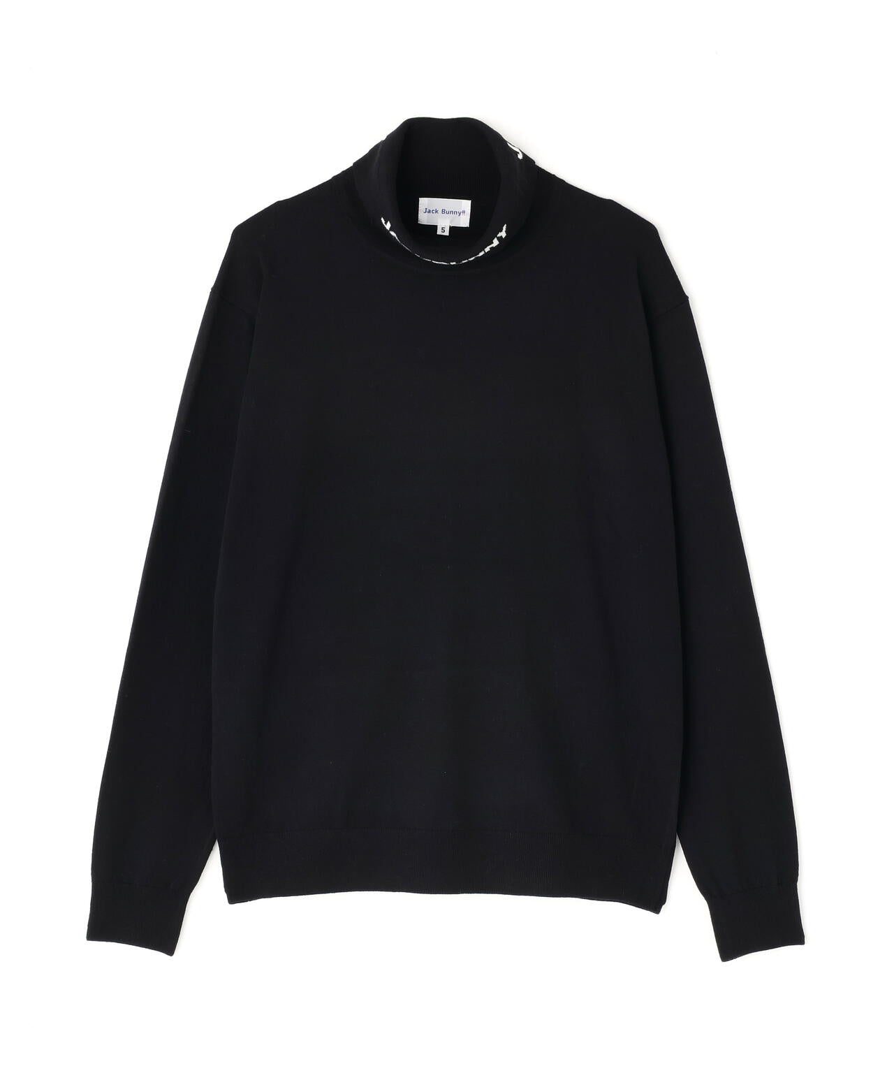 極美品　ジャックバニー タートルネックセーター ピンク×黒 ロゴ ニット 6 極美品 ジャックバニー タートルネックセーター ピンク×黒 ロゴ ニット