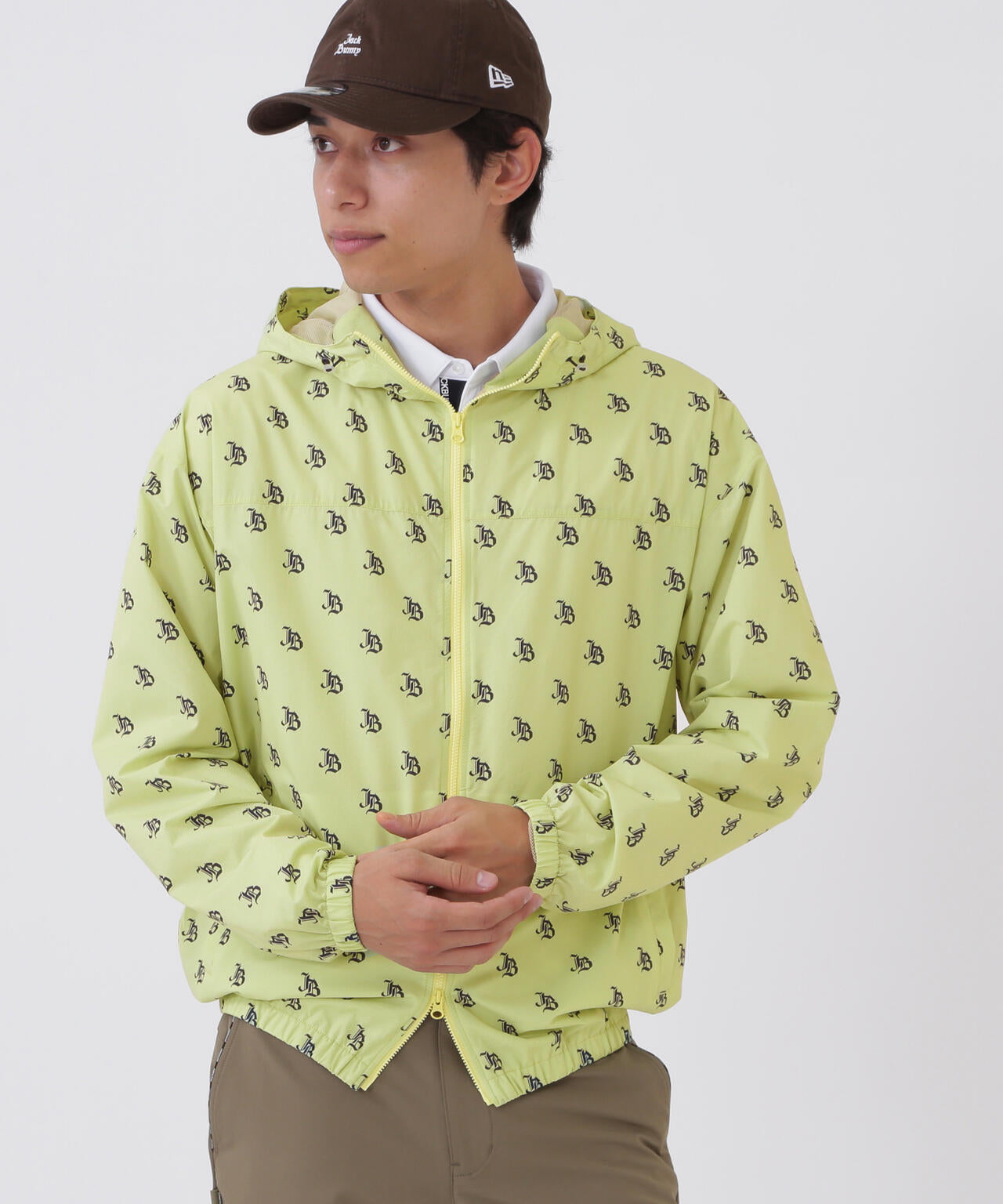 ゴシックロゴプリント裏メッシュフーディブルゾン (MENS) | Jack Bunny