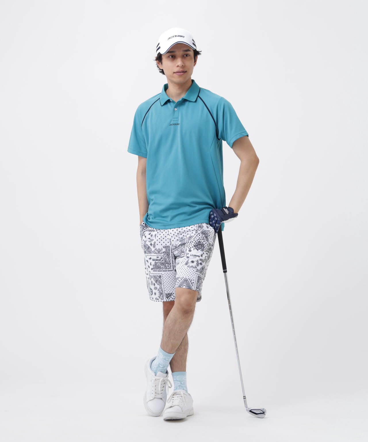 JACK BUNNY ゴルフ用ポロシャツとショートパンツセット スカーフプリントショートパンツ | Jack Bunny!!（ジャックバニー
