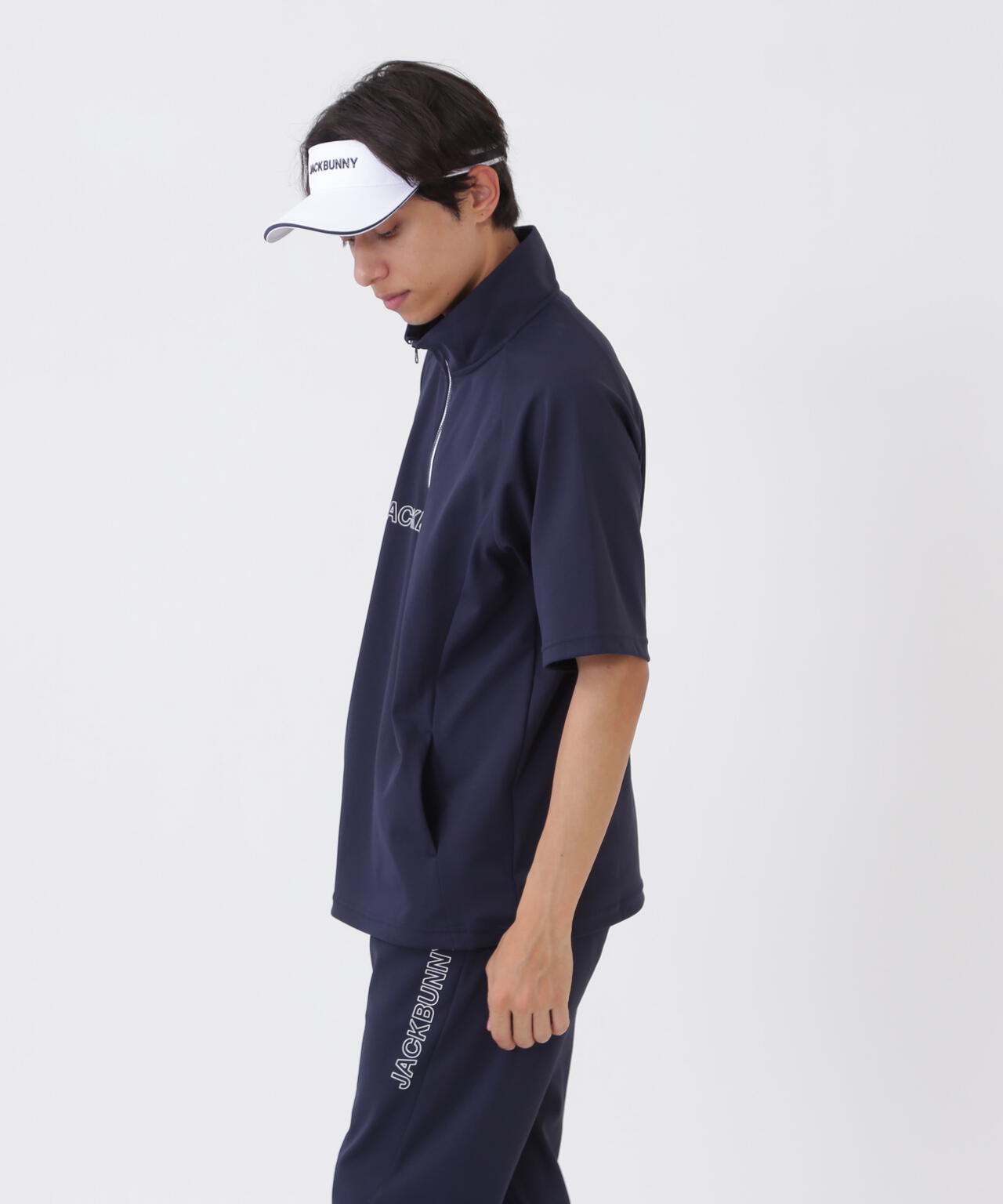 HyperHeluxメッシュ半袖ハーフジップカットソー (MENS) | Jack Bunny