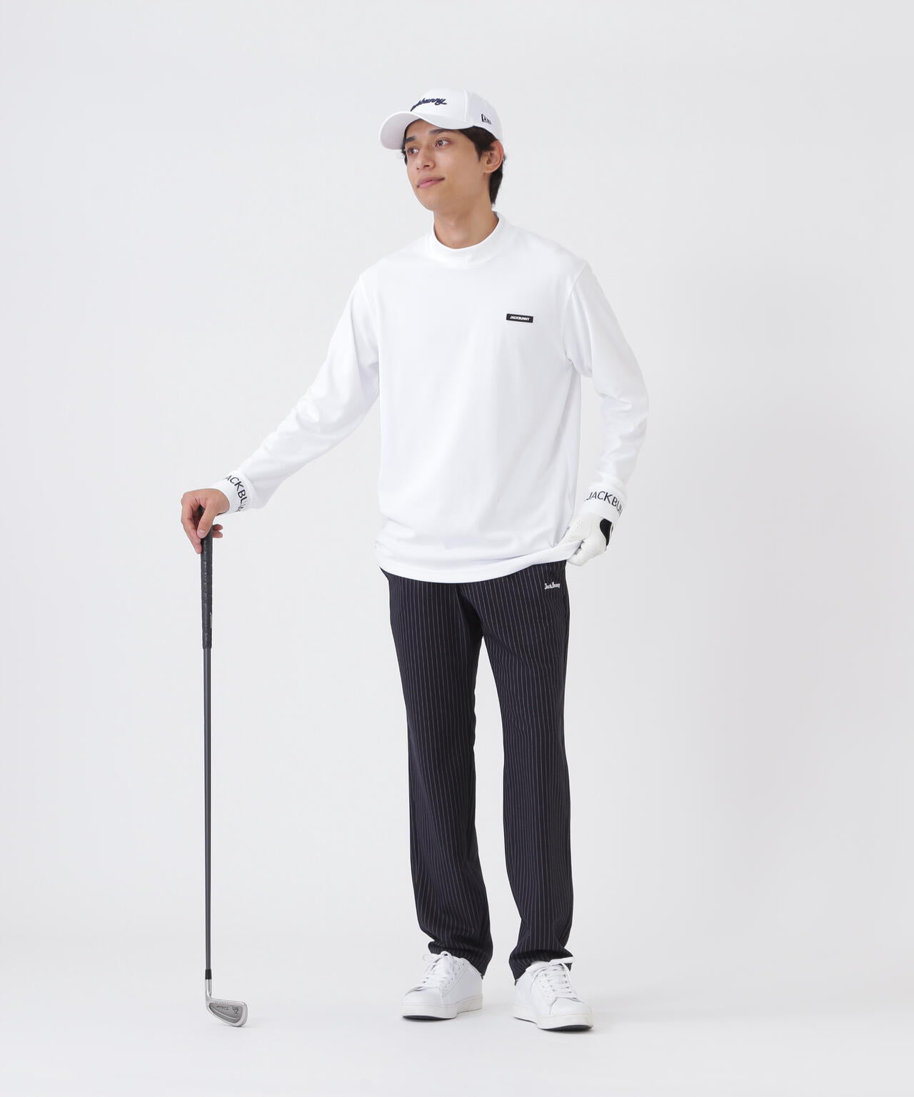 ソフトタッチ長袖モックネックカットソー (MENS)