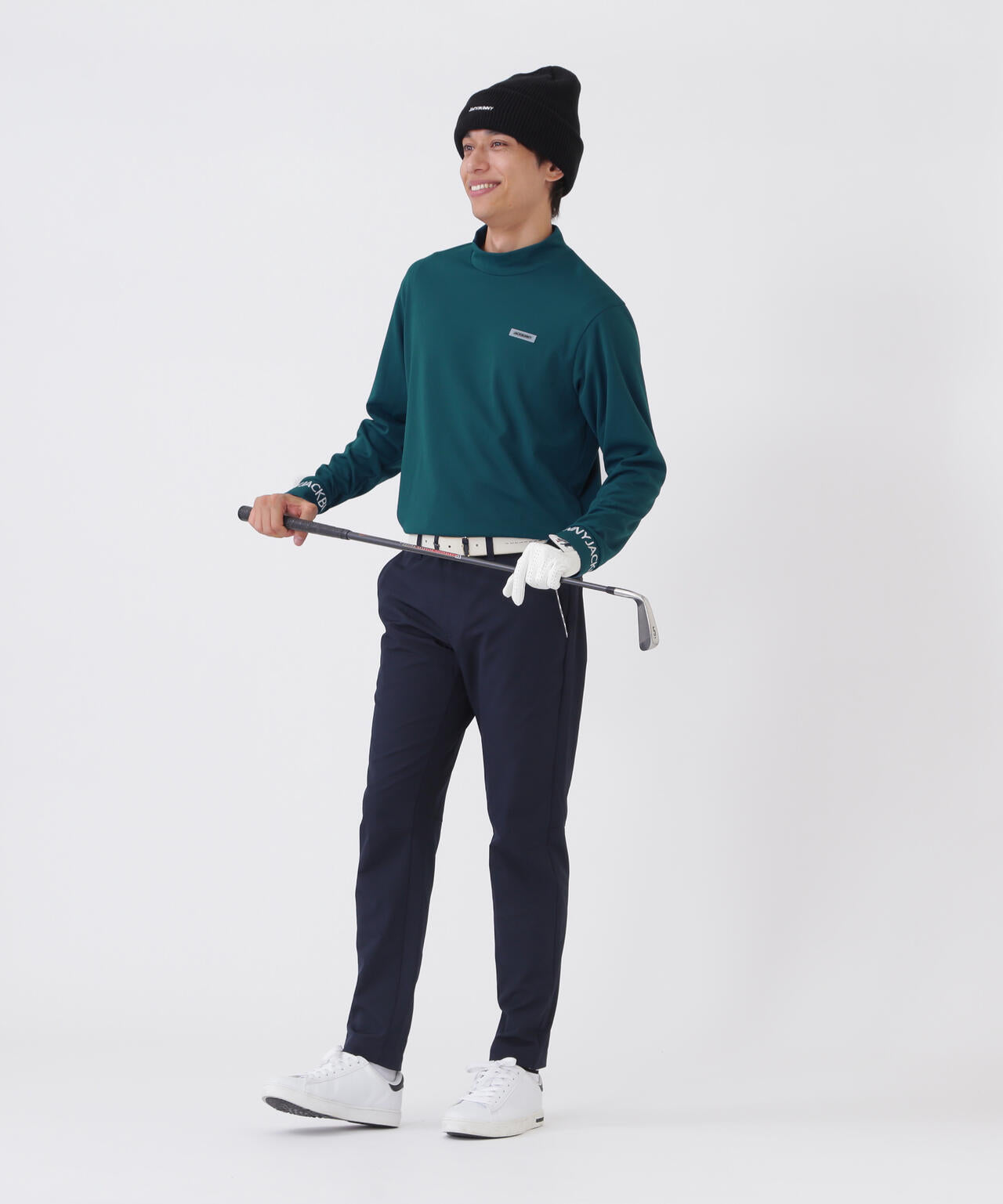 ソフトタッチ長袖モックネックカットソー (MENS)