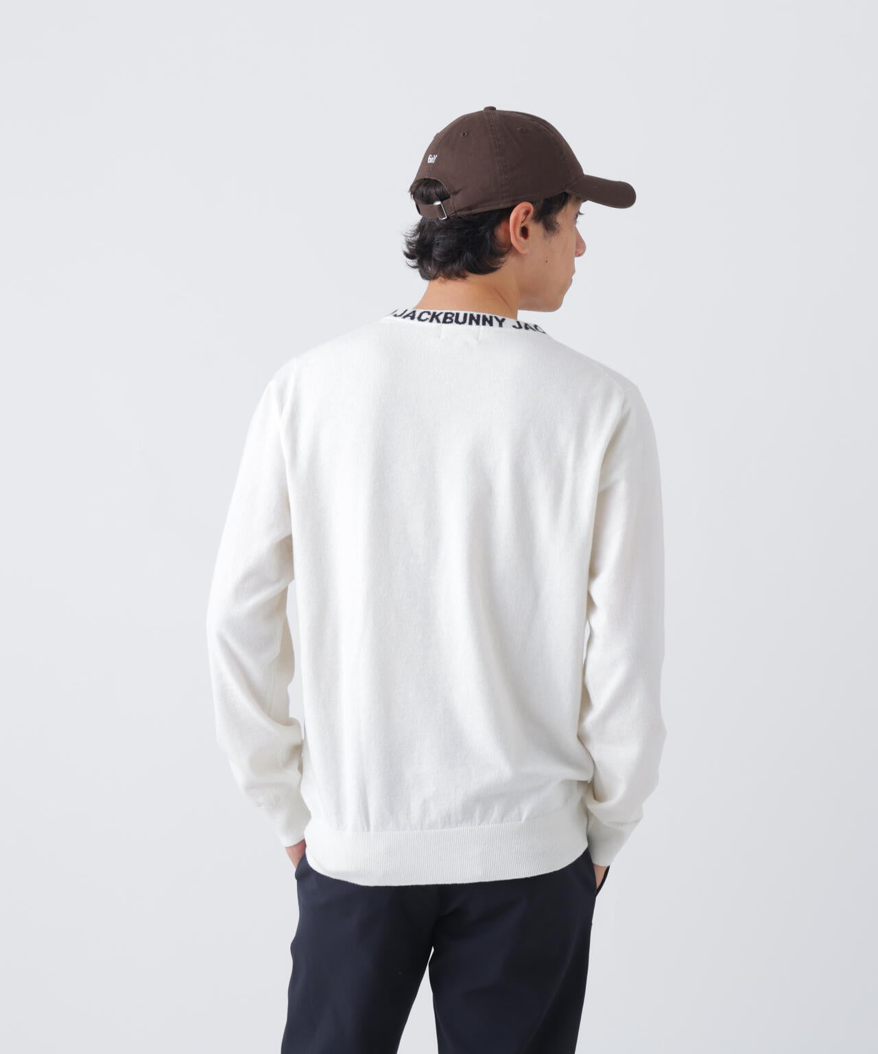カシミヤタッチクルーネックニットプルオーバー (MENS) | Jack Bunny
