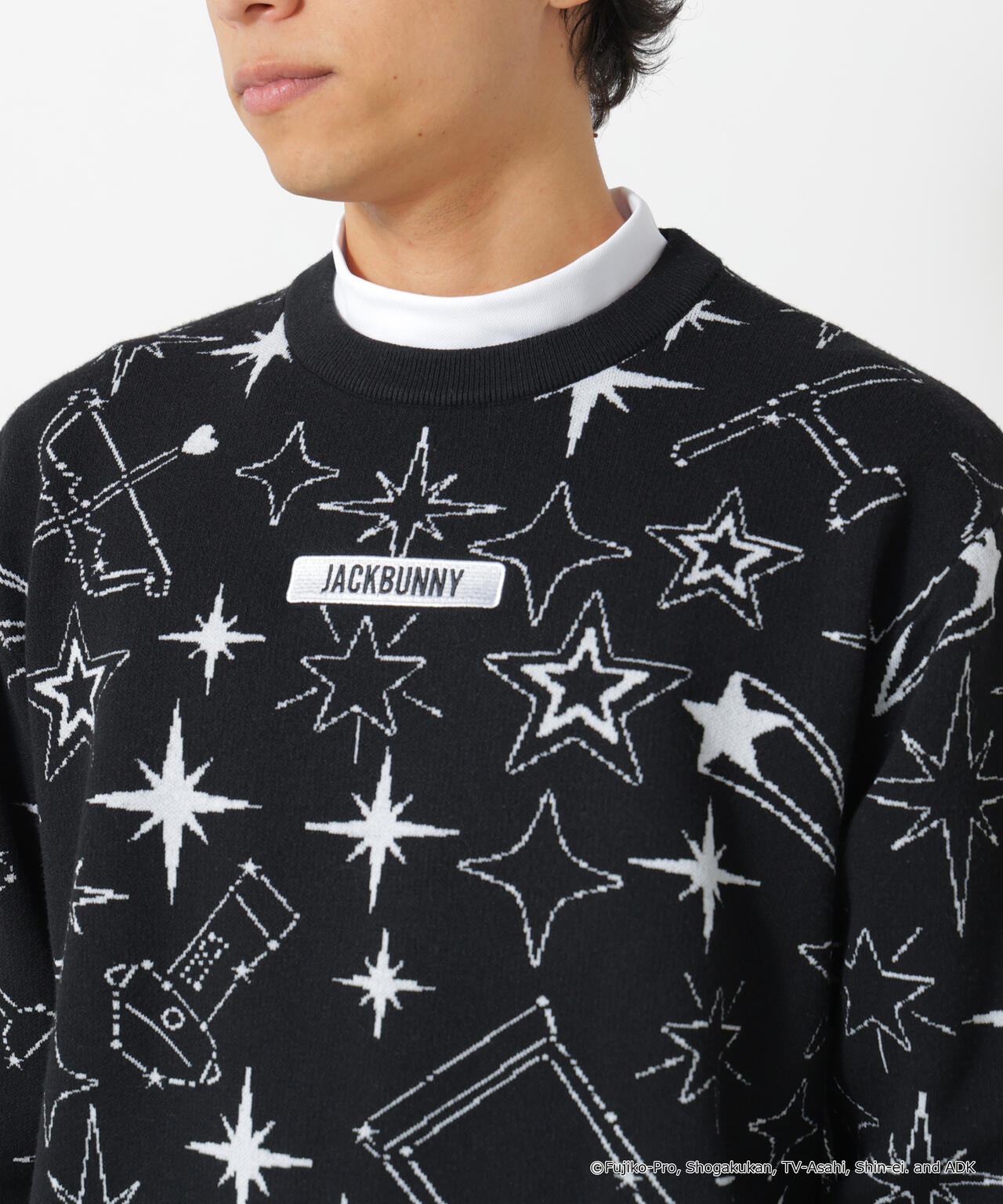 ドラえもん] Starジャガードクルーネックニットプルオーバー (MENS