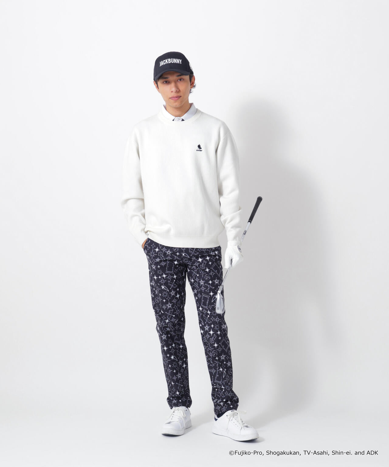 ドラえもん] Starジャガードクルーネックニットプルオーバー (MENS