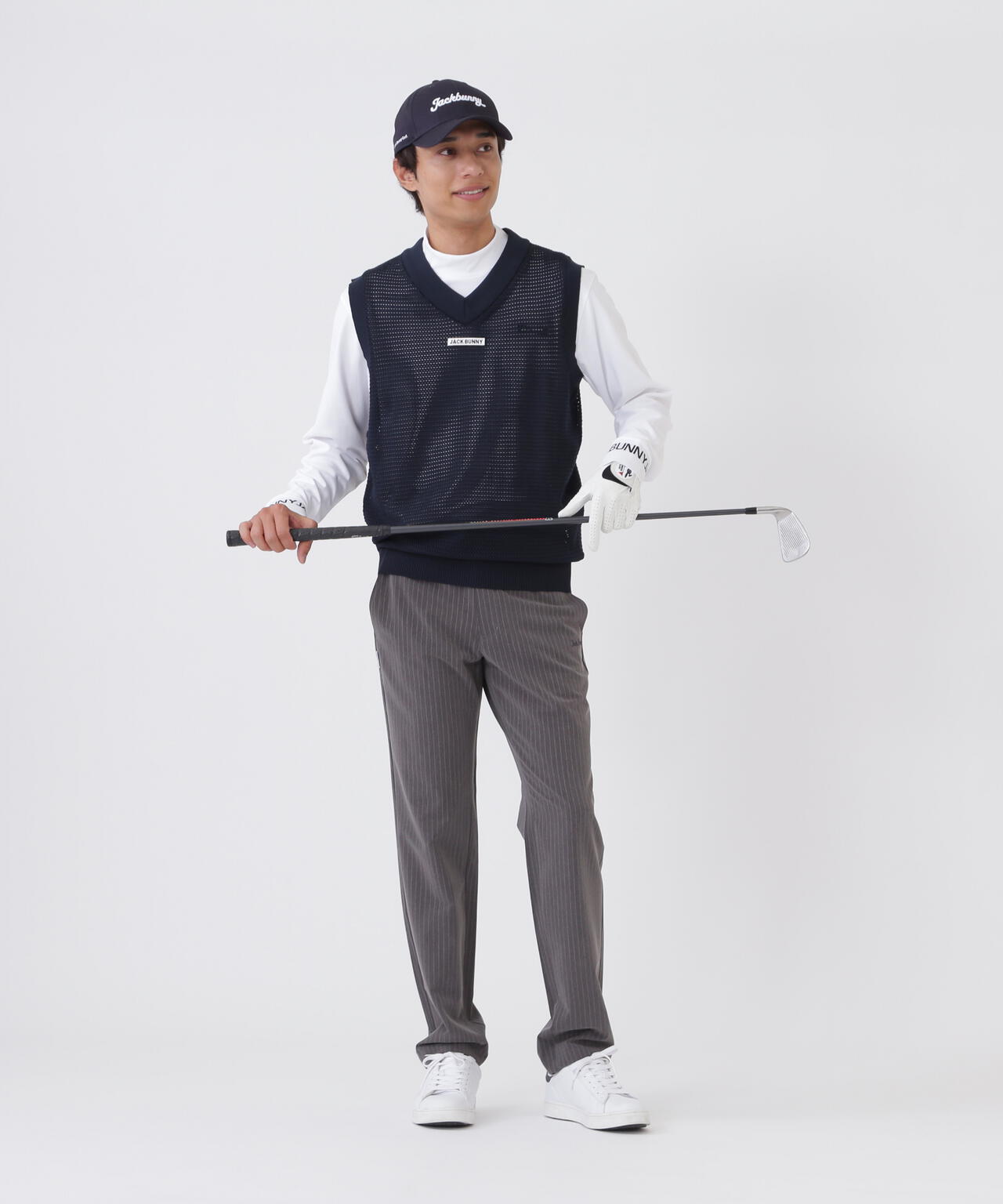 イージーケアキューブメッシュVネックニットベスト (MENS) | Jack